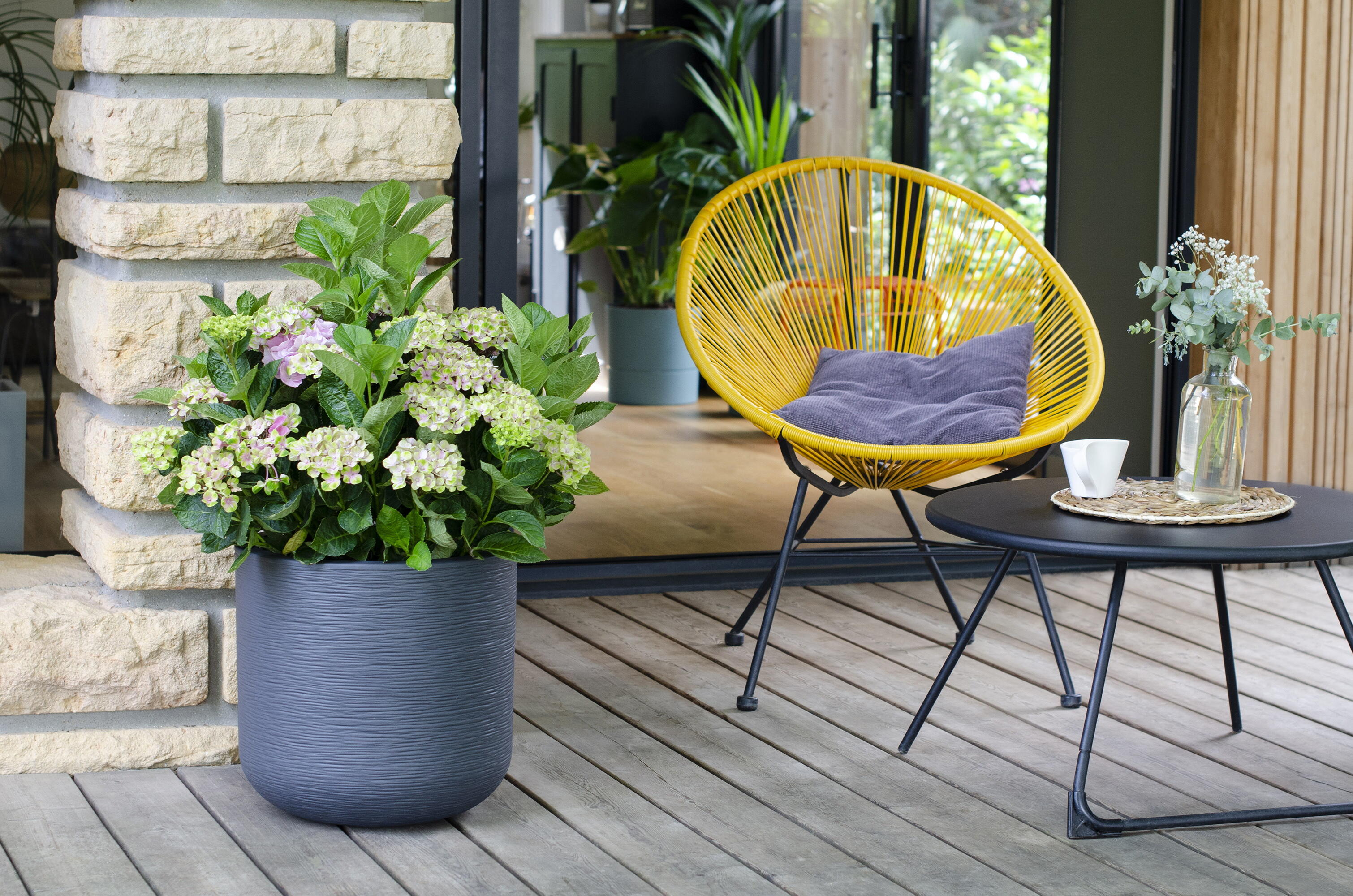 Pot polypropylène EDA L.38.5 x l.38.5 x H.36.8 cm anthracite - 2