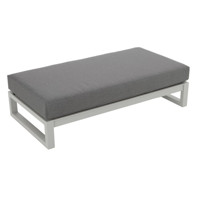 Lettino con cuscino Arizona in alluminio e cuscino grigio 147 x 25 x 74 cm