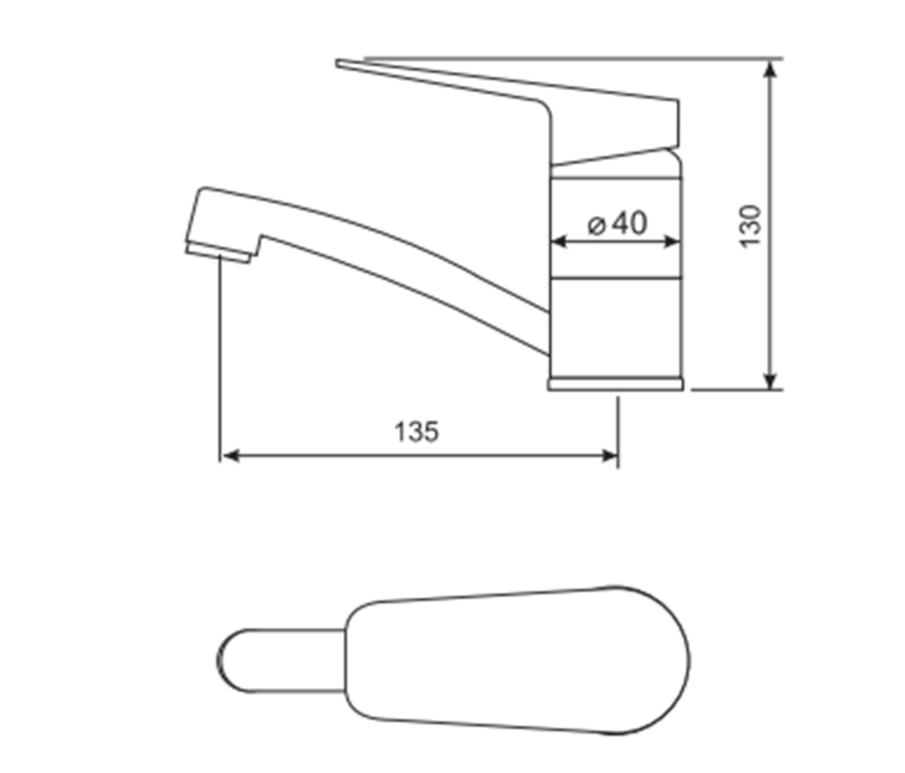 Bateria umywalkowa czarna 14 cm Sigma Liveno - 2