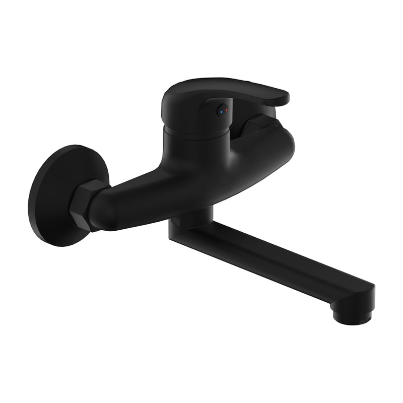 Bateria umywalkowa ścienna czarna Deca 15 l/min Liveno