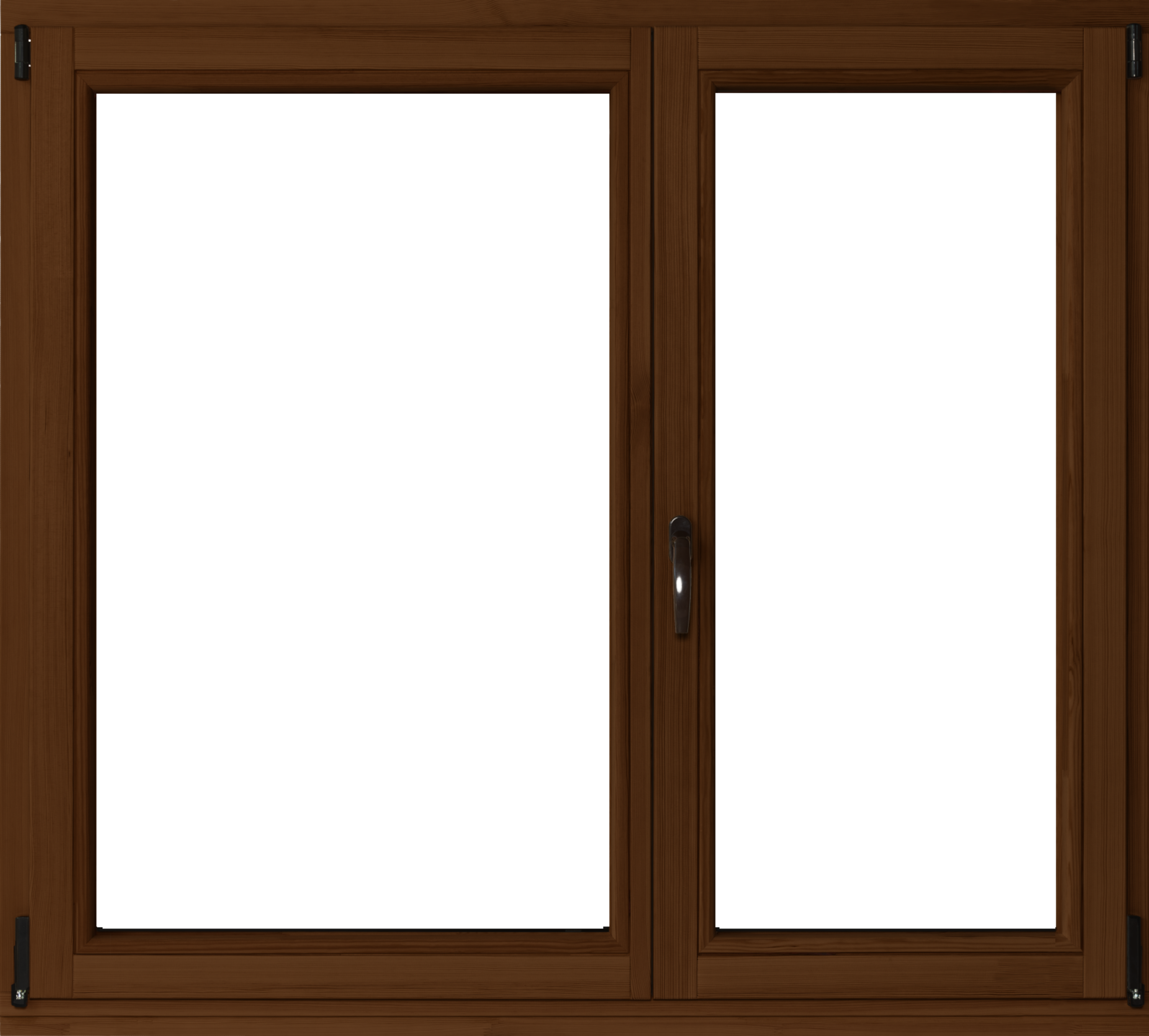 Okno drewniane 2-szybowe fasadowe kolor lakier orzech O34 R/RU 1465x1435 mm rozwierno-uchylne prawe do wewnątrz Lupol