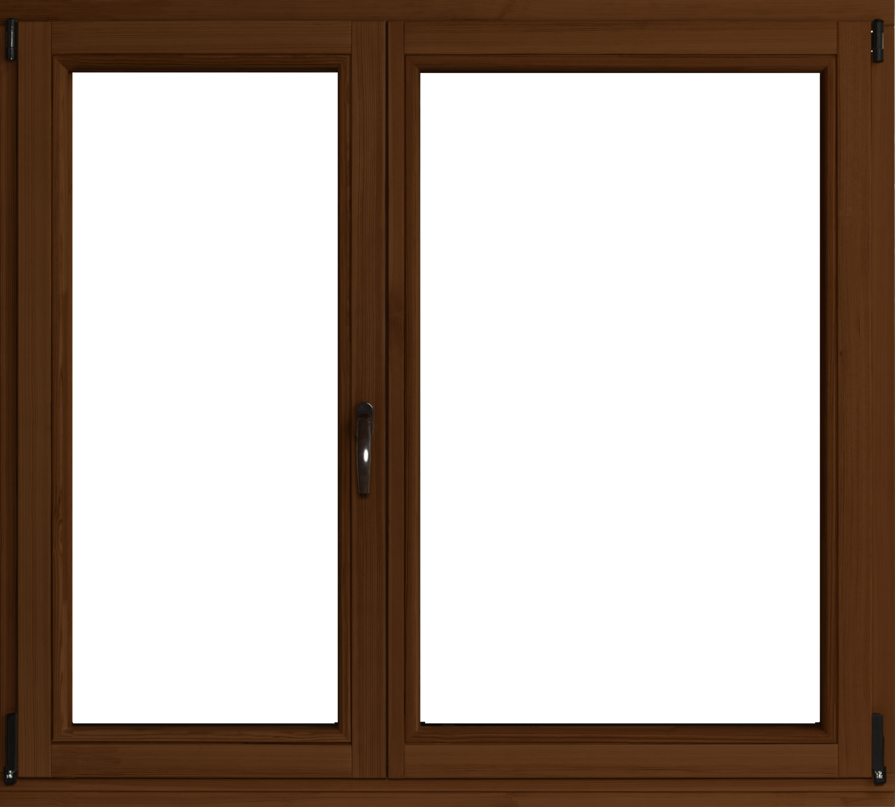 Okno drewniane 2-szybowe fasadowe kolor lakier orzech O19 RU/R 1465x1135 mm rozwierno-uchylne lewe do wewnątrz Lupol