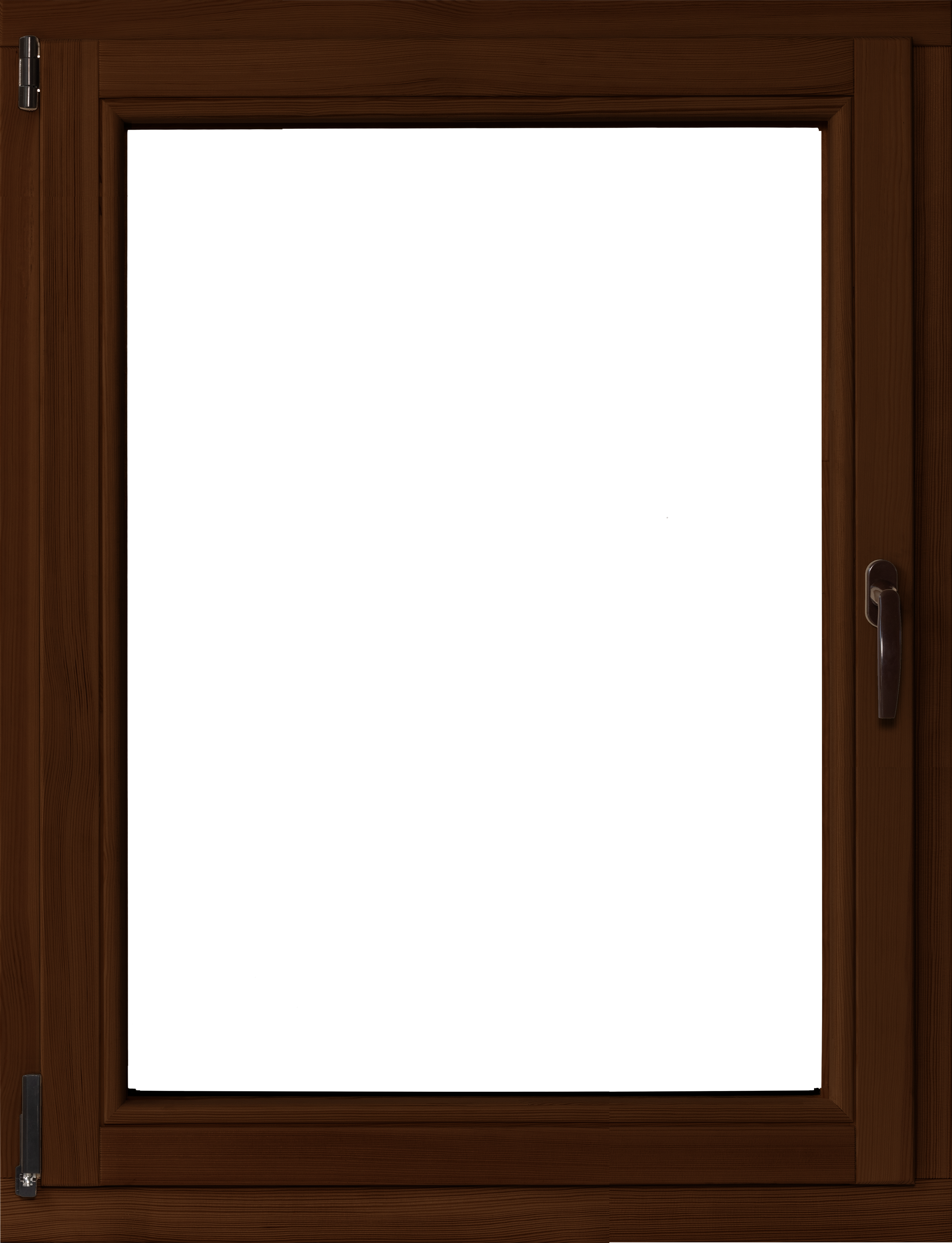 Okno drewniane 3-szybowe fasadowe lakier kolor orzech O14 90 RU 865x1135 mm rozwierno-uchylne prawe do wewnątrz Lupol