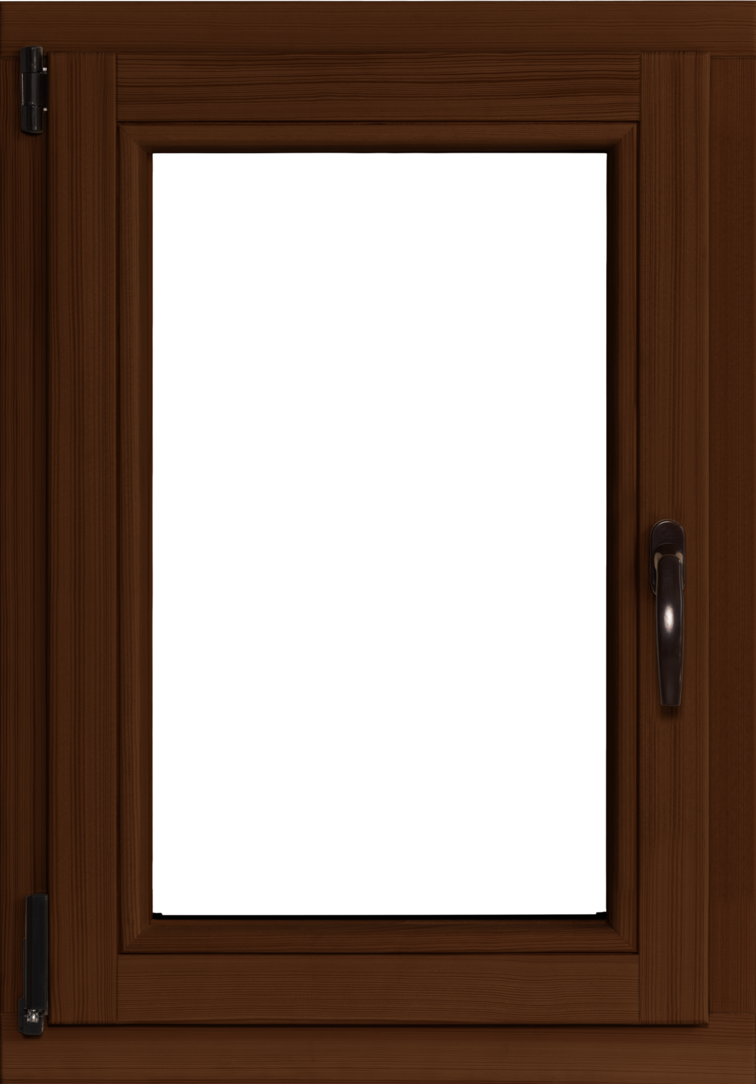 Okno drewniane 3-szybowe fasadowe lakier kolor orzech O4 90 RU 565x835 mm rozwierno-uchylne lewe do wewnątrz Lupol