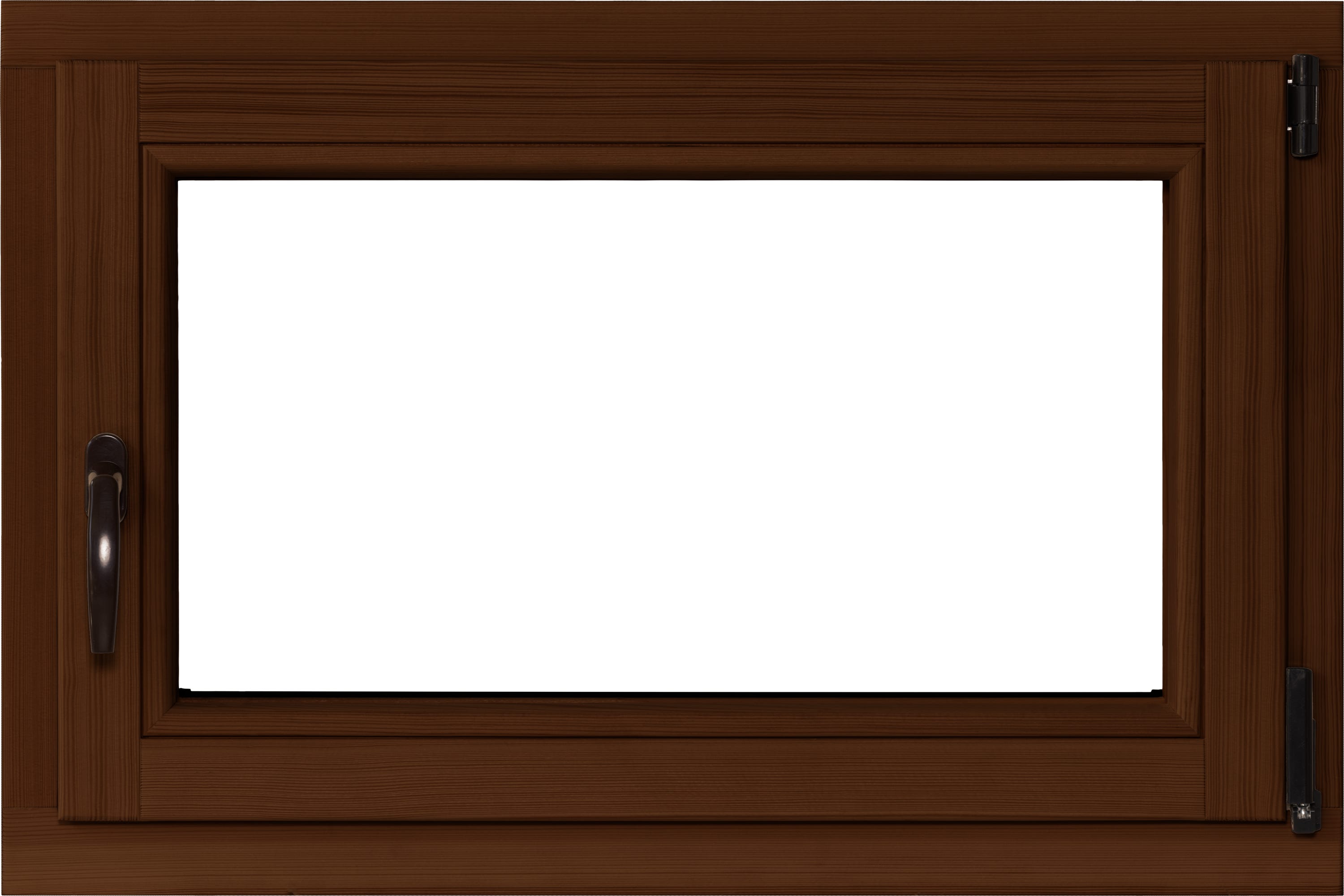 Okno drewniane 2-szybowe fasadowe kolor lakier orzech O2 RU 865x535 mm ...