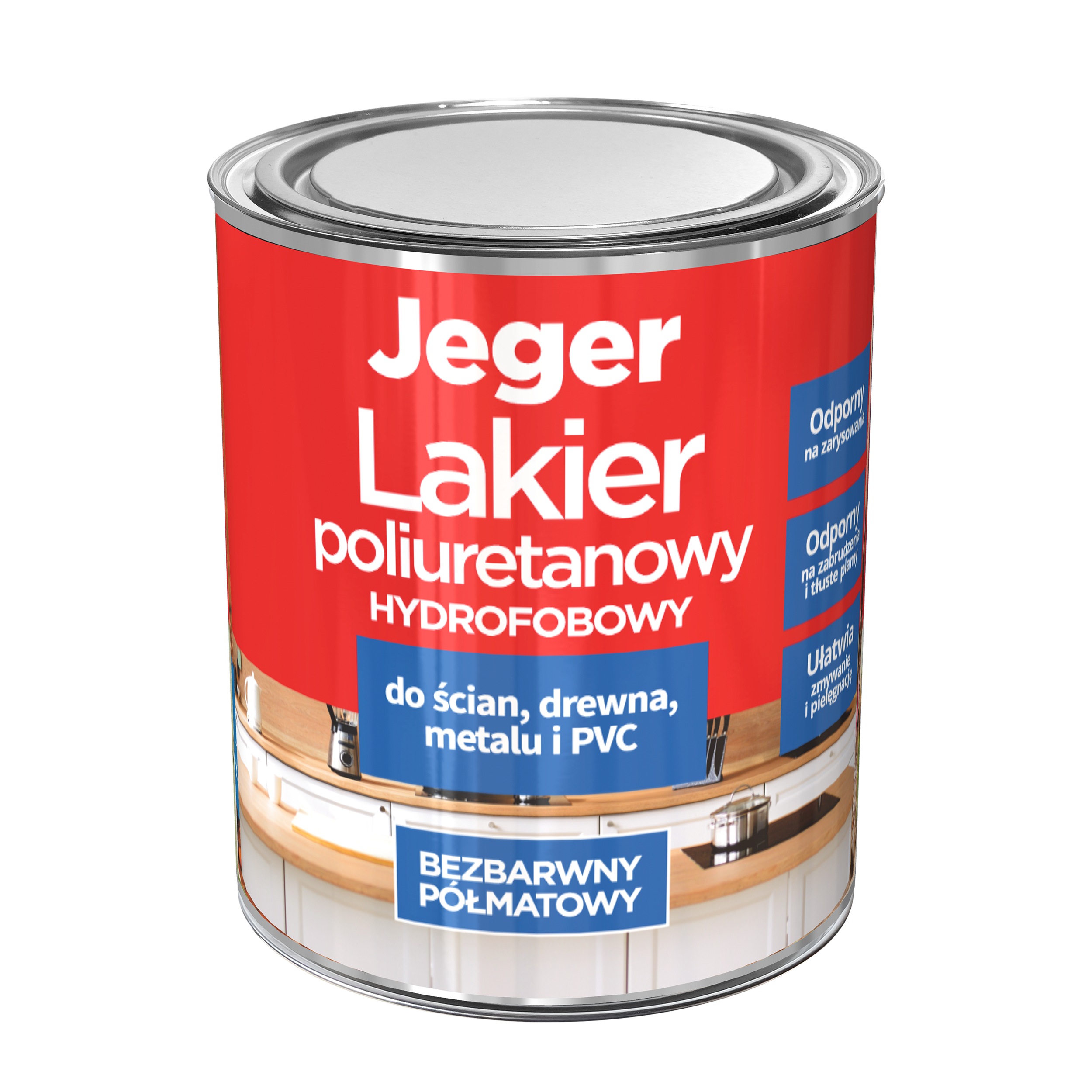 Lakier poliuretanowy hydrofobowy bezbarwny półmat 0.5 l Jeger