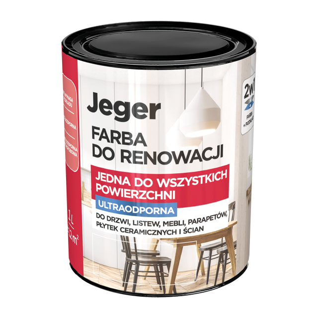 Farba do renowacji do wszystkich powierzchni Biały matowy 1 l Jeger