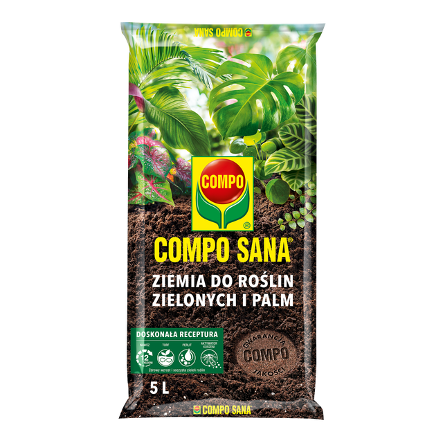 Podłoże do roślin zielonych i palm 5l Compo Sana