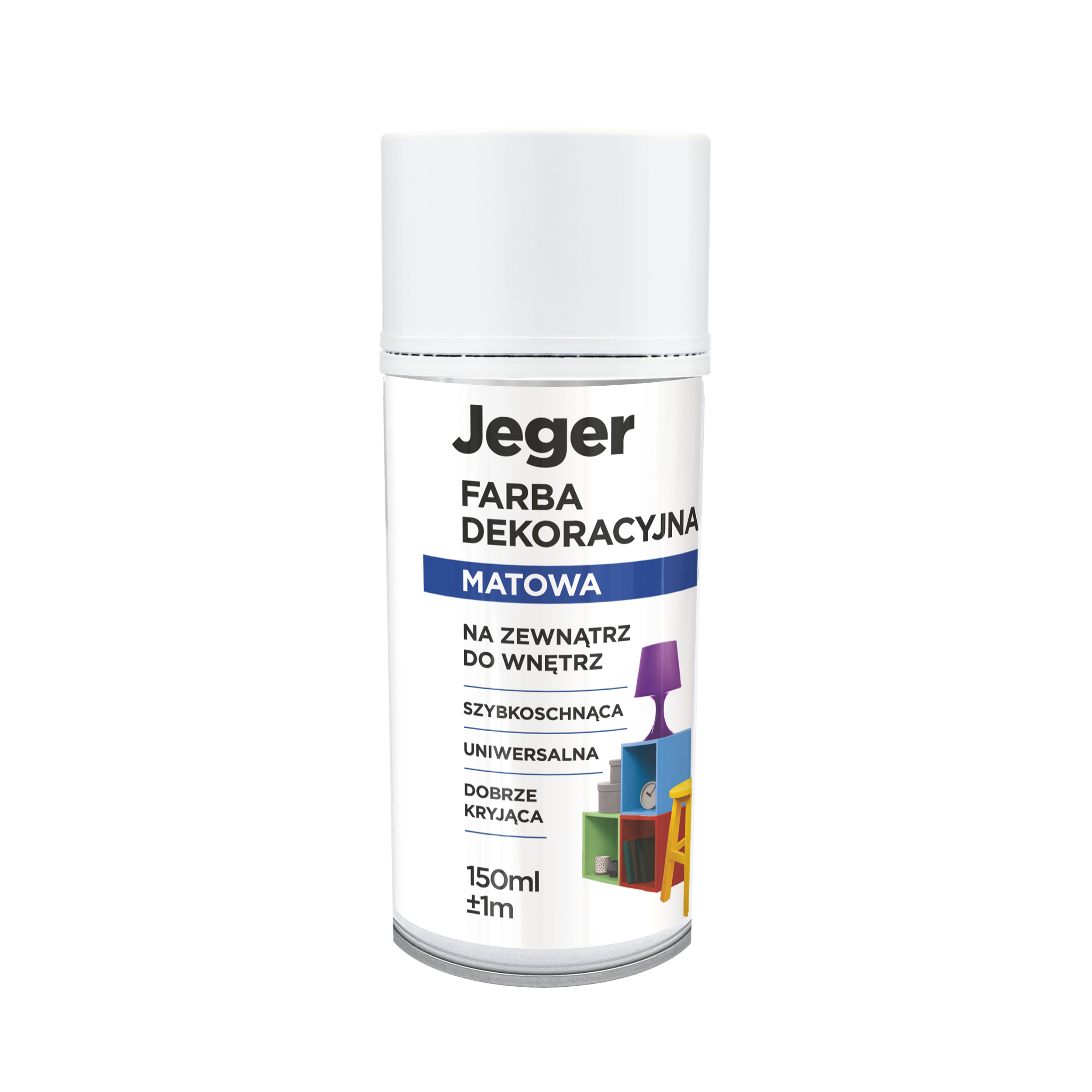 Farba dekoracyjna w sprayu biała mat 150 ml Jeger