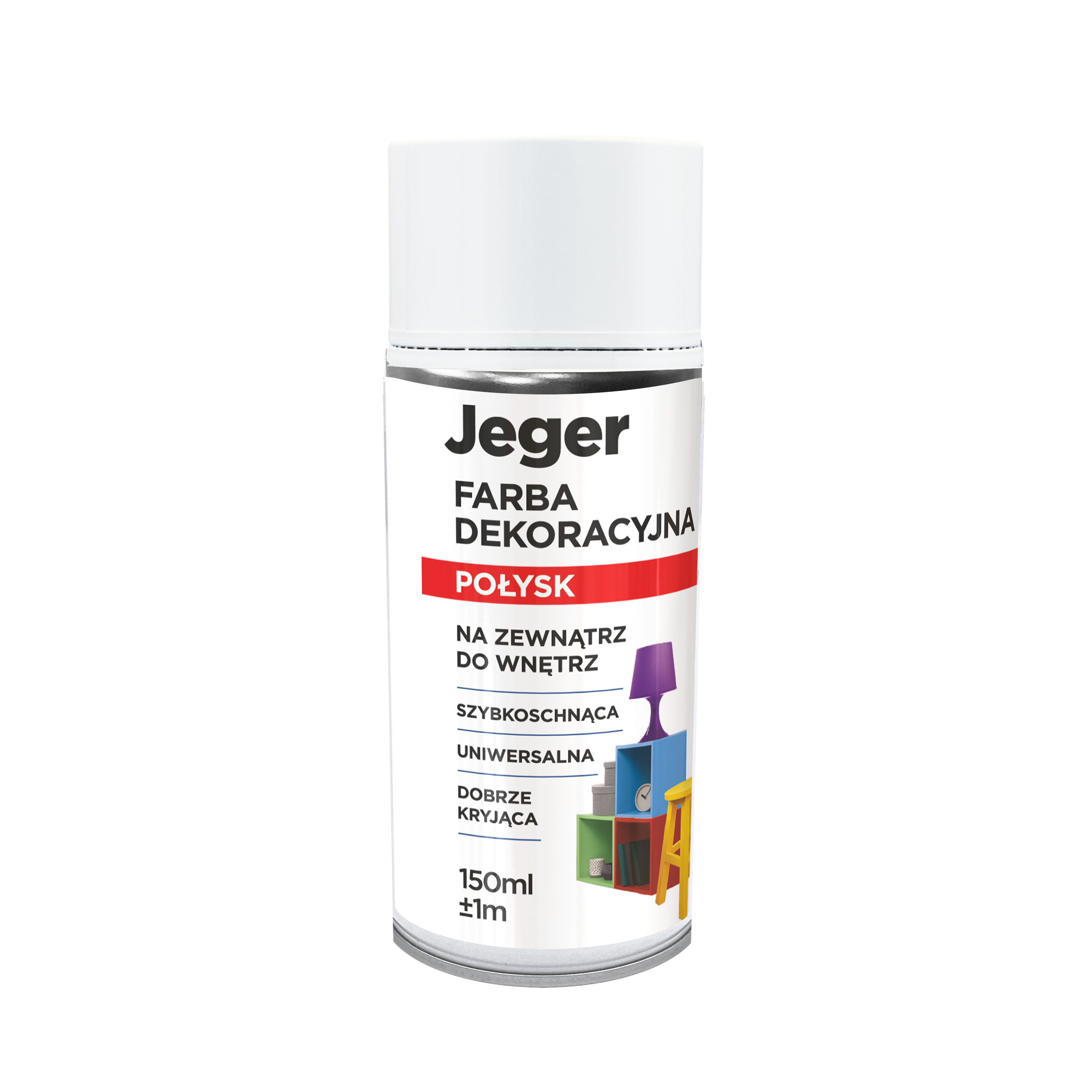 Farba dekoracyjna w sprayu biała połysk 150 ml Jeger