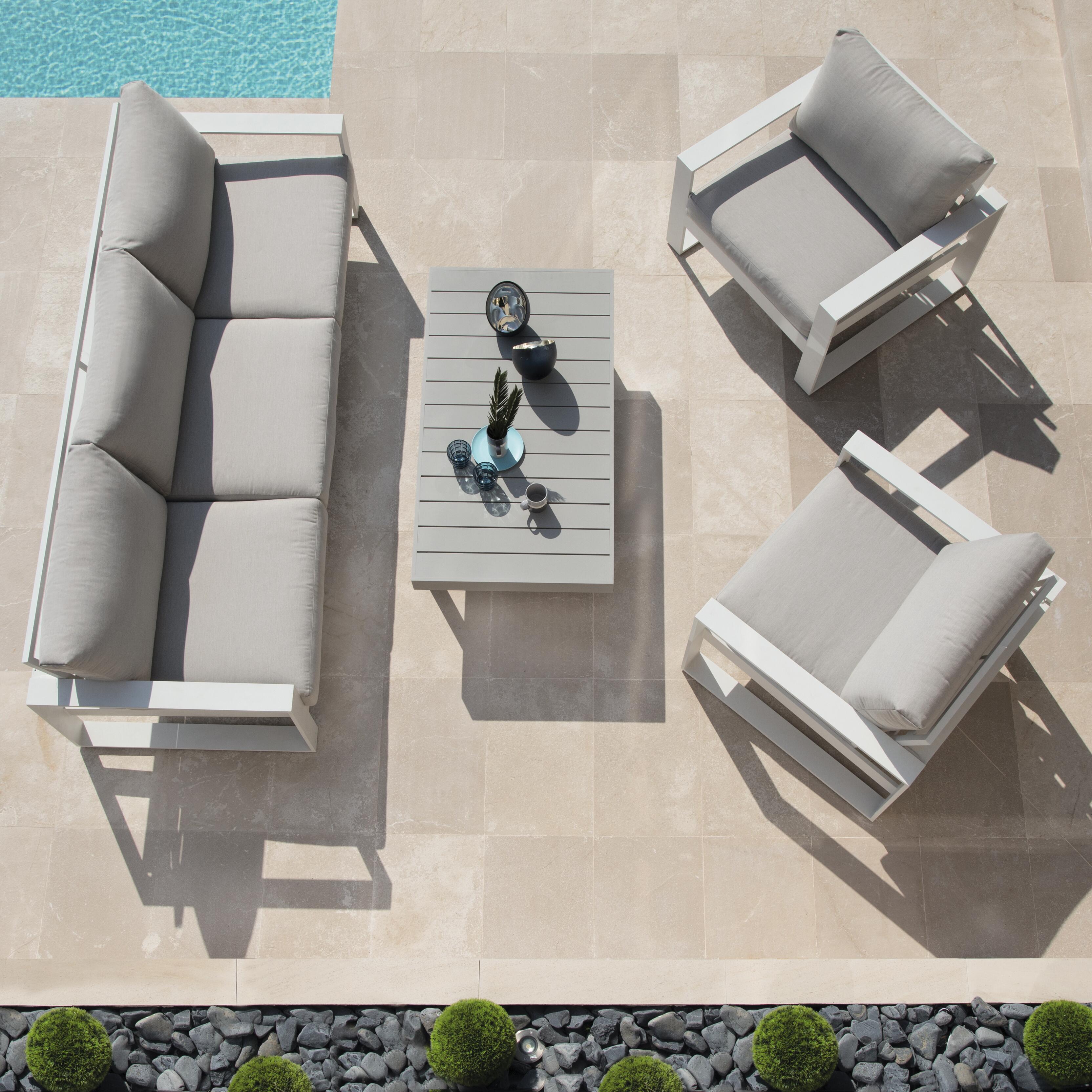 Tavolino da esterno Las Vegas NATERIAL in alluminio grigio 143.5x80cm - 5