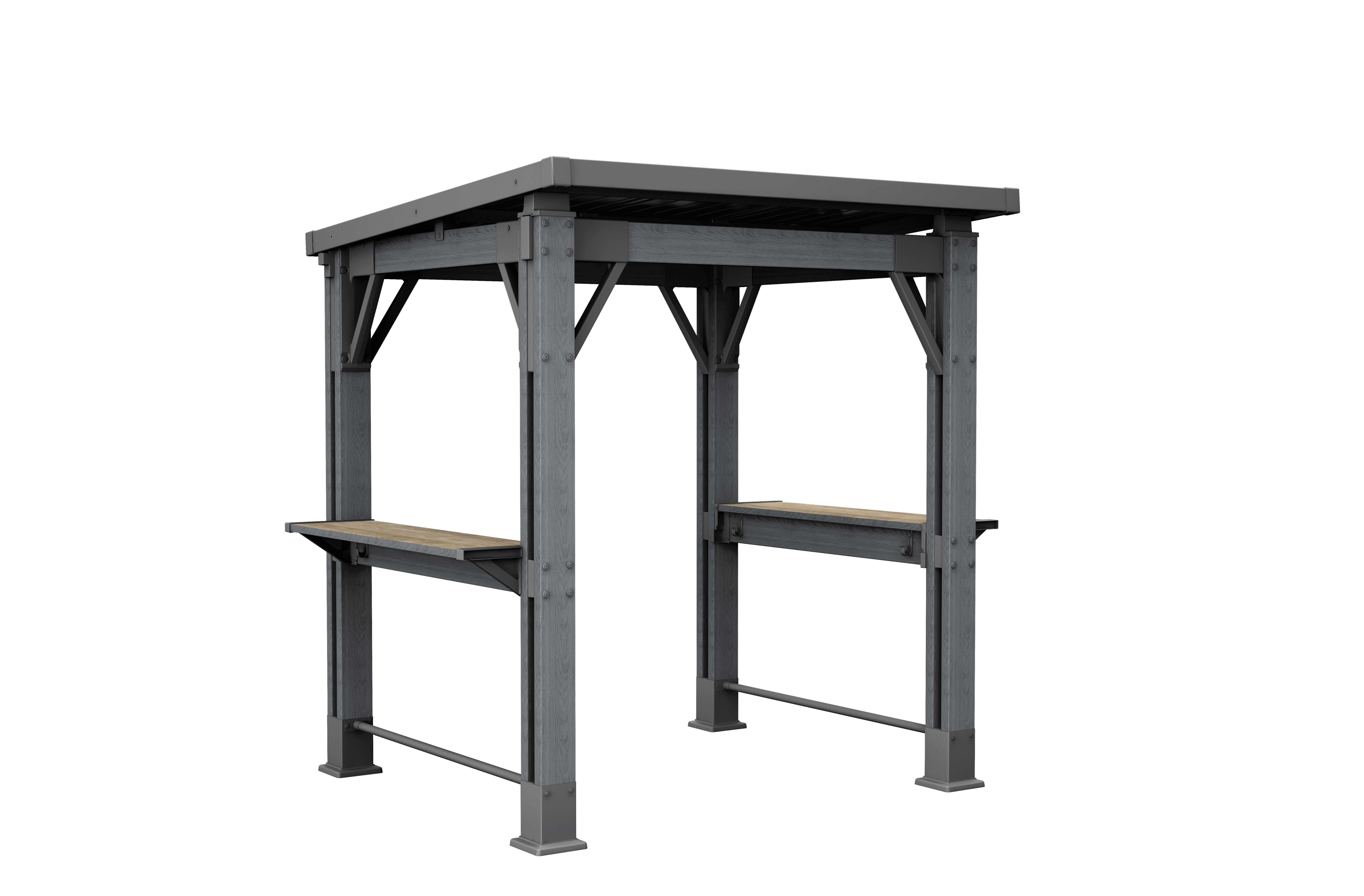 Kiosko de resina pérgola barbacoa de 212x243x198 cm y 4.19 m2