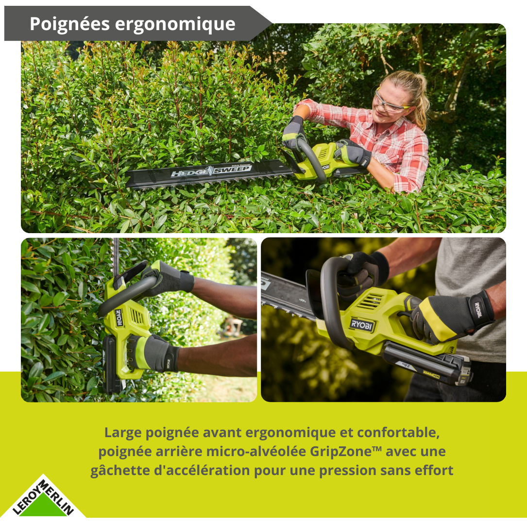 Taille-haie à batterie 36V RYOBI Ry36ht60a-140 L.60cm - 5
