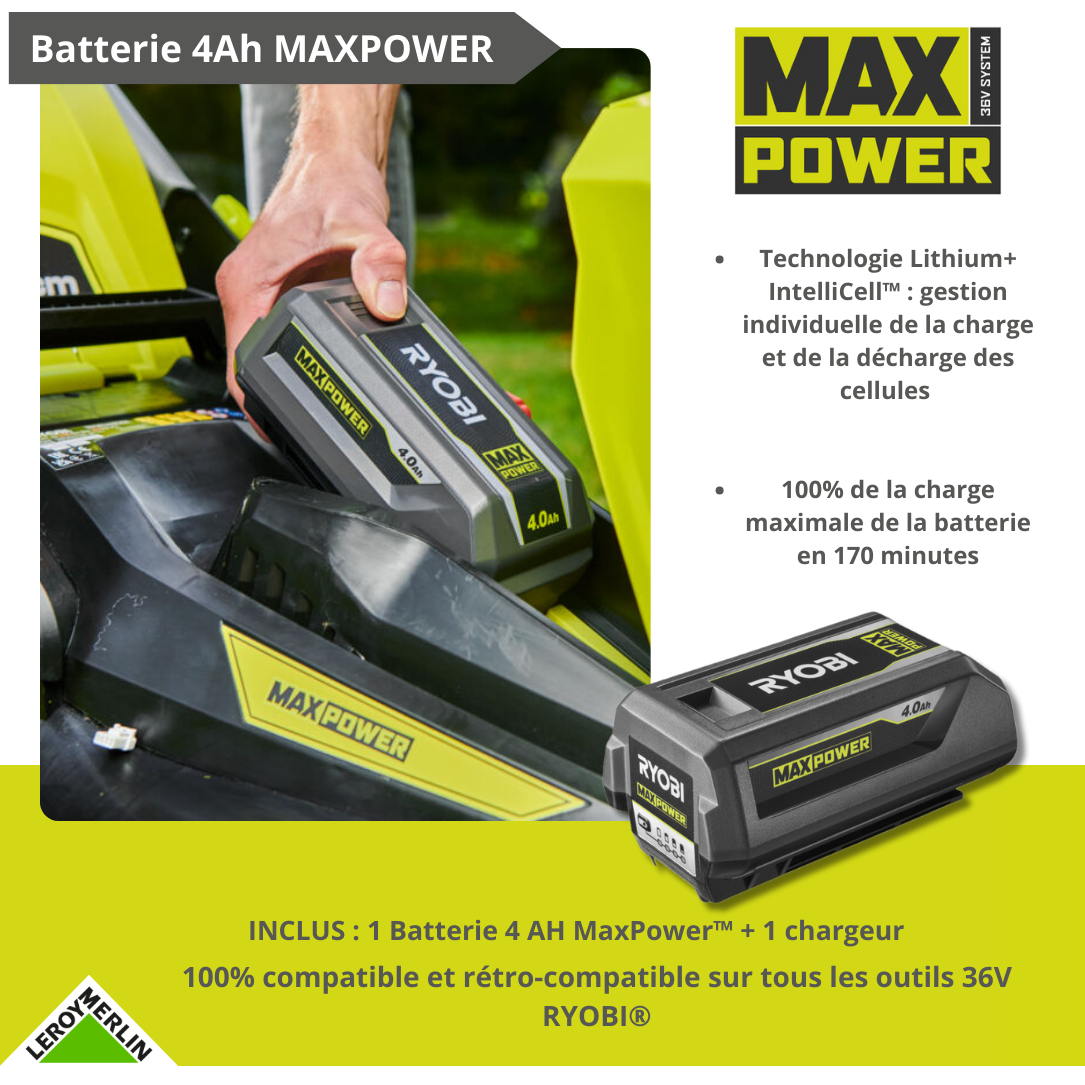 Taille-haie à batterie 36V RYOBI Ry36ht60a-140 L.60cm - 6