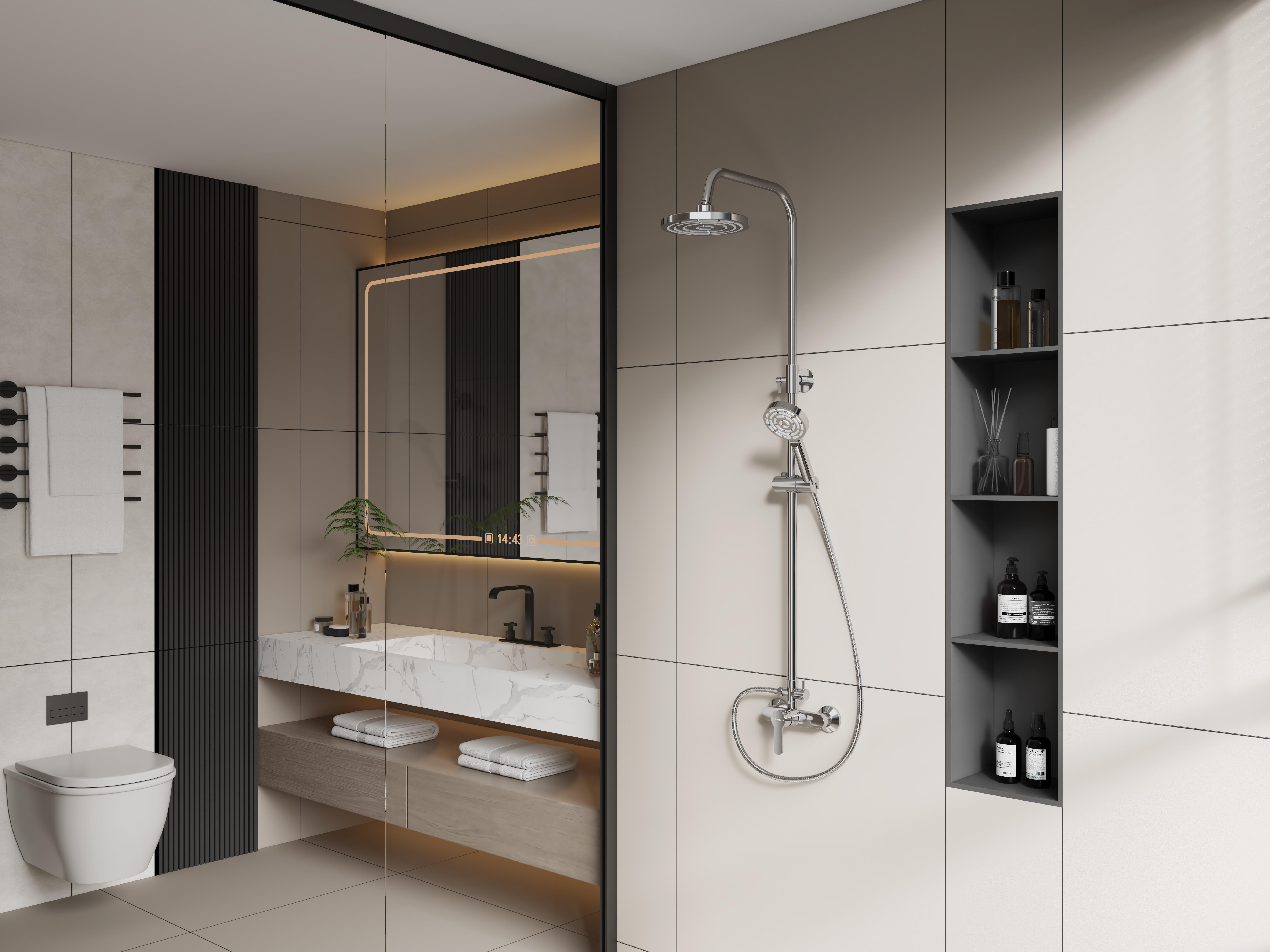 Conjunto duche cromado Pro - 2