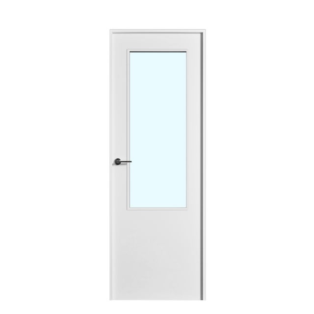BLOCO DE PORTA LACADO BRANCO C/ ABERTURA PARA VIDRO 200X80CM DIREITA