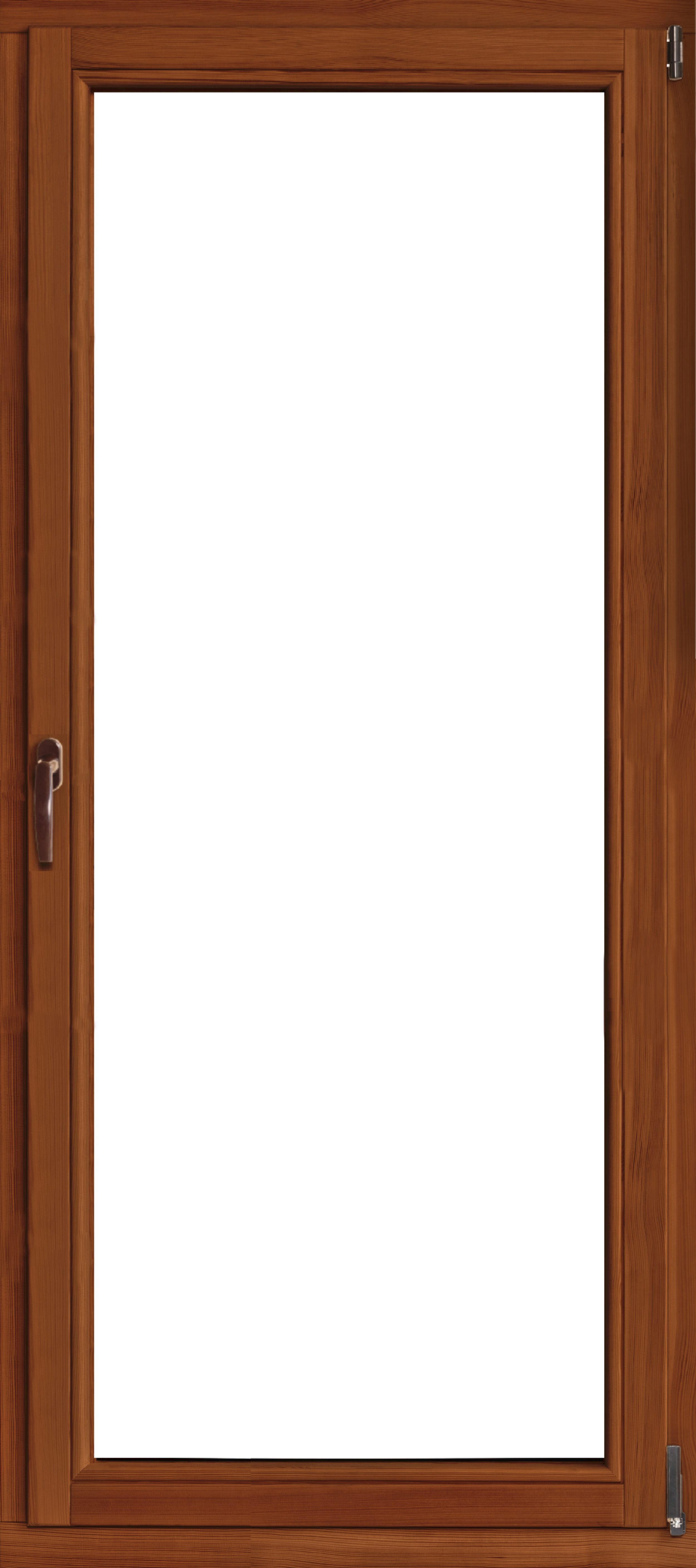 Okno drewniane 3-szybowe balkonowe lakier kolor afromozja OB3 90 RU 865x2095 mm rozwierno-uchylne prawe do wewnątrz Lupol