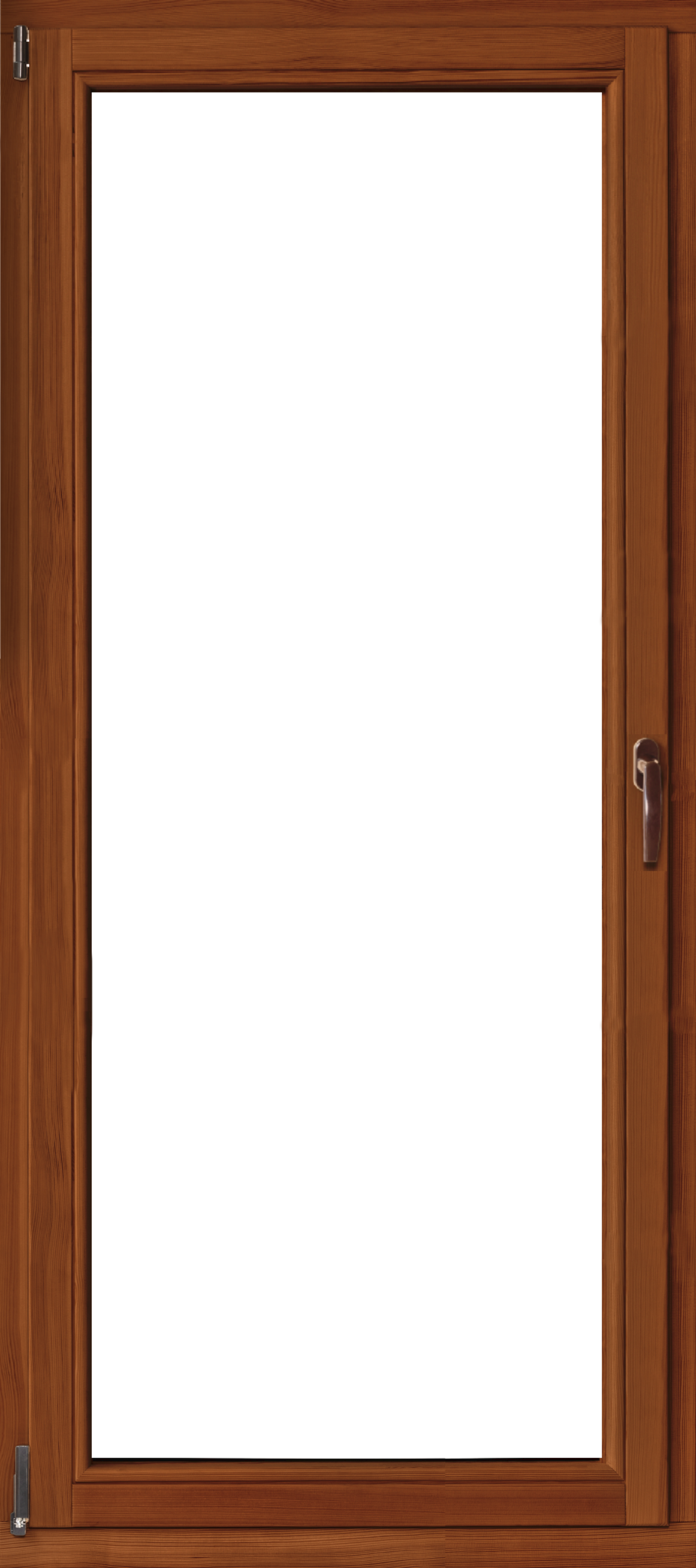 Okno drewniane 2-szybowe balkonowe lakier kolor afromozja OB4 RU 865x2095 mm rozwierno-uchylne lewe do wewnątrz Lupol