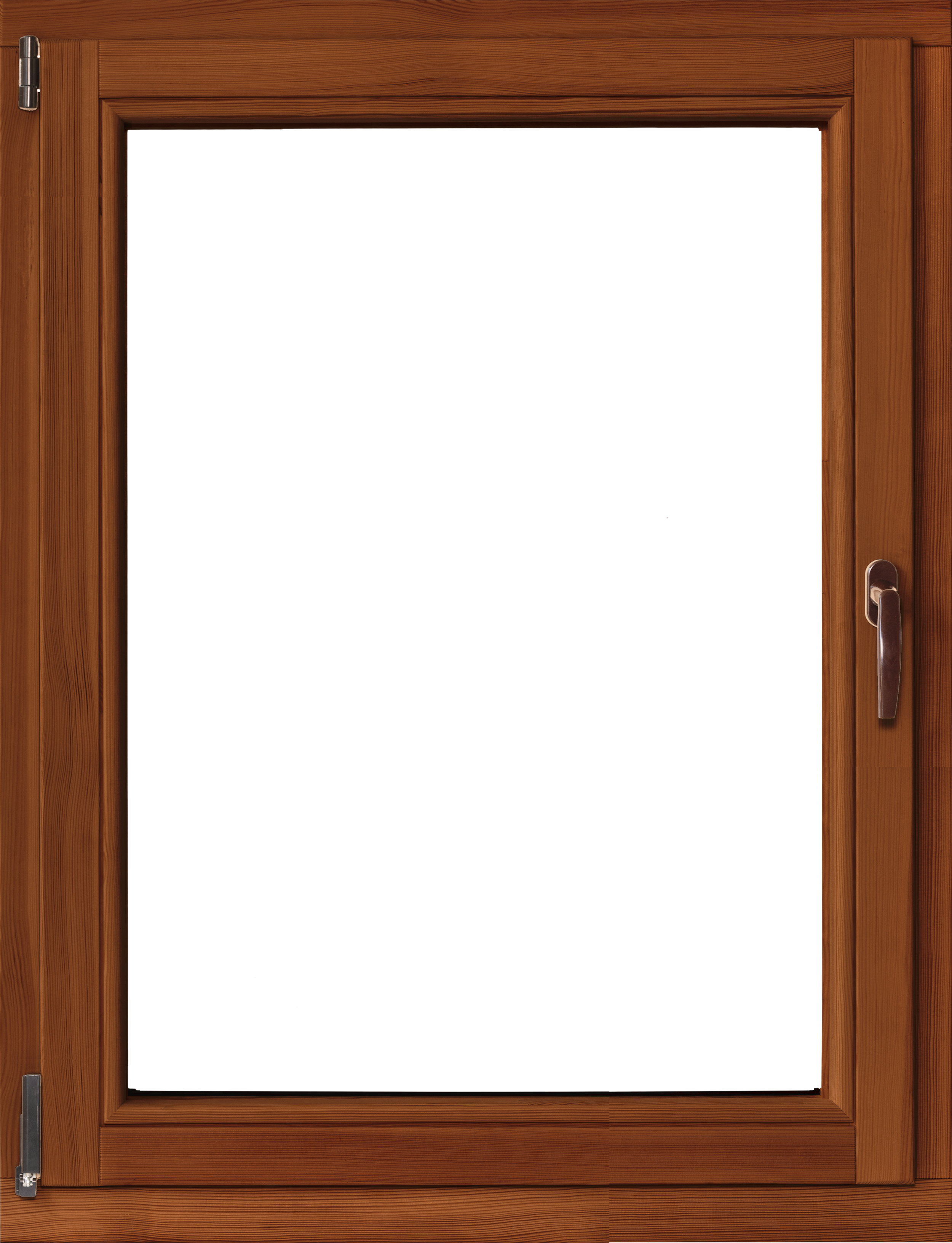 Okno drewniane 2-szybowe fasadowe lakier kolor afromozja O15 RU 865x1135 mm rozwierno-uchylne lewe do wewnątrz Lupol