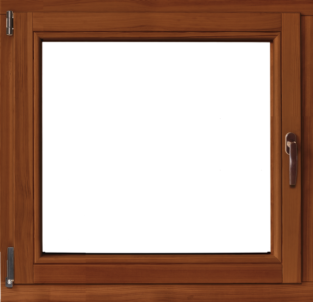 Okno drewniane 2-szybowe fasadowe lakier kolor afromozja O5 RU 865x835 mm rozwierno-uchylne lewe do wewnątrz Lupol