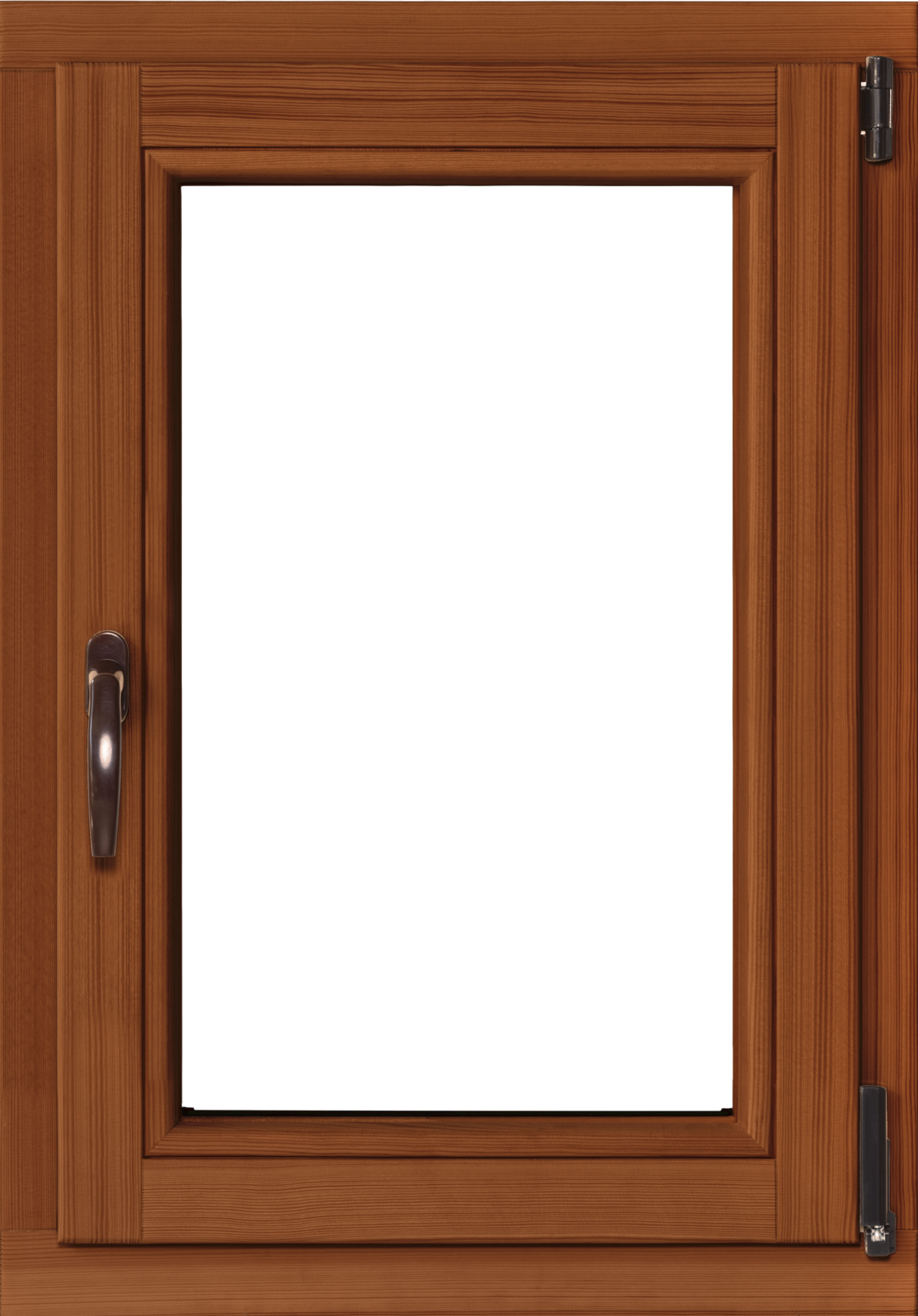Okno drewniane 2-szybowe fasadowe lakier kolor afromozja O4 RU 565x835 mm rozwierno-uchylne prawe do wewnątrz Lupol