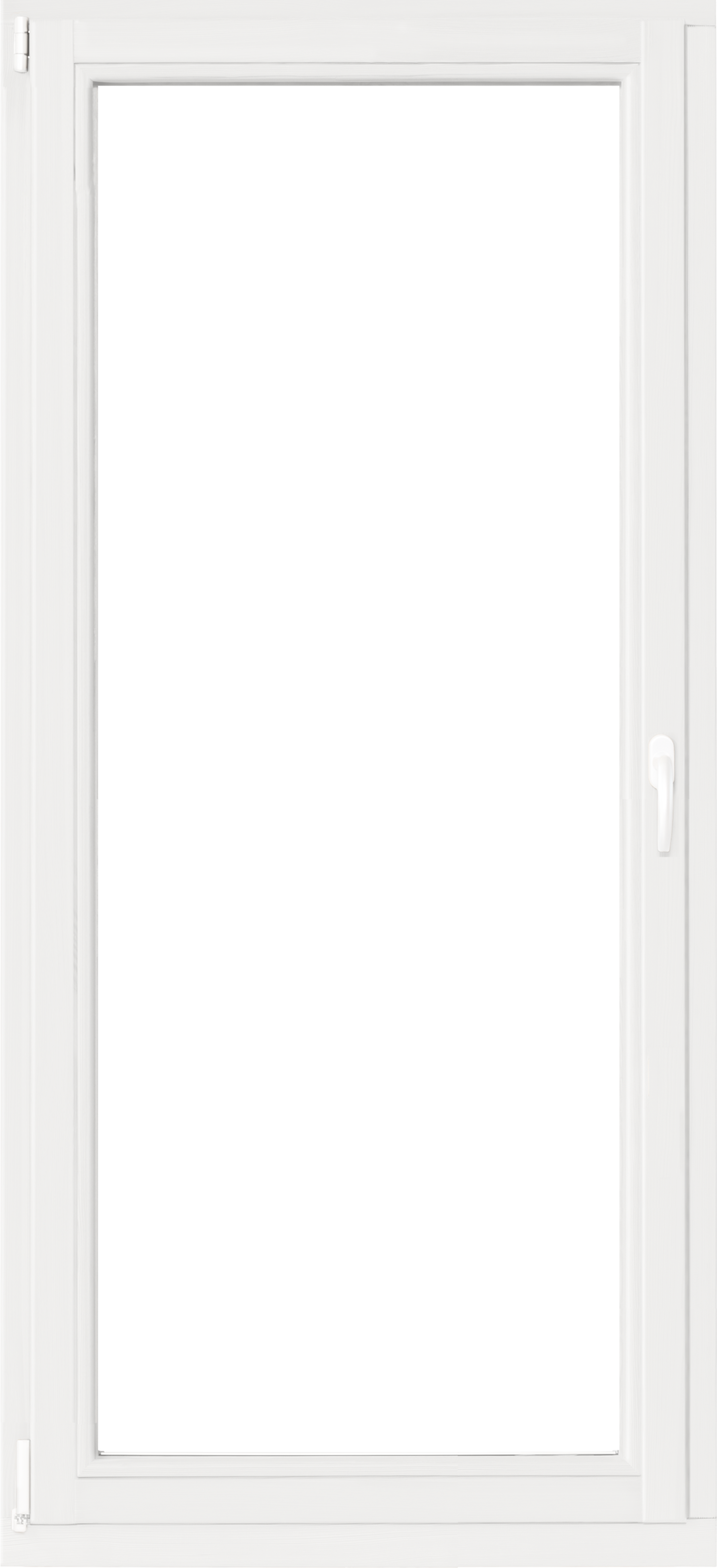 Okno drewniane 3-szybowe fasadowe białe 90 OB4 865x2095 mm rozwierno-uchylne lewe