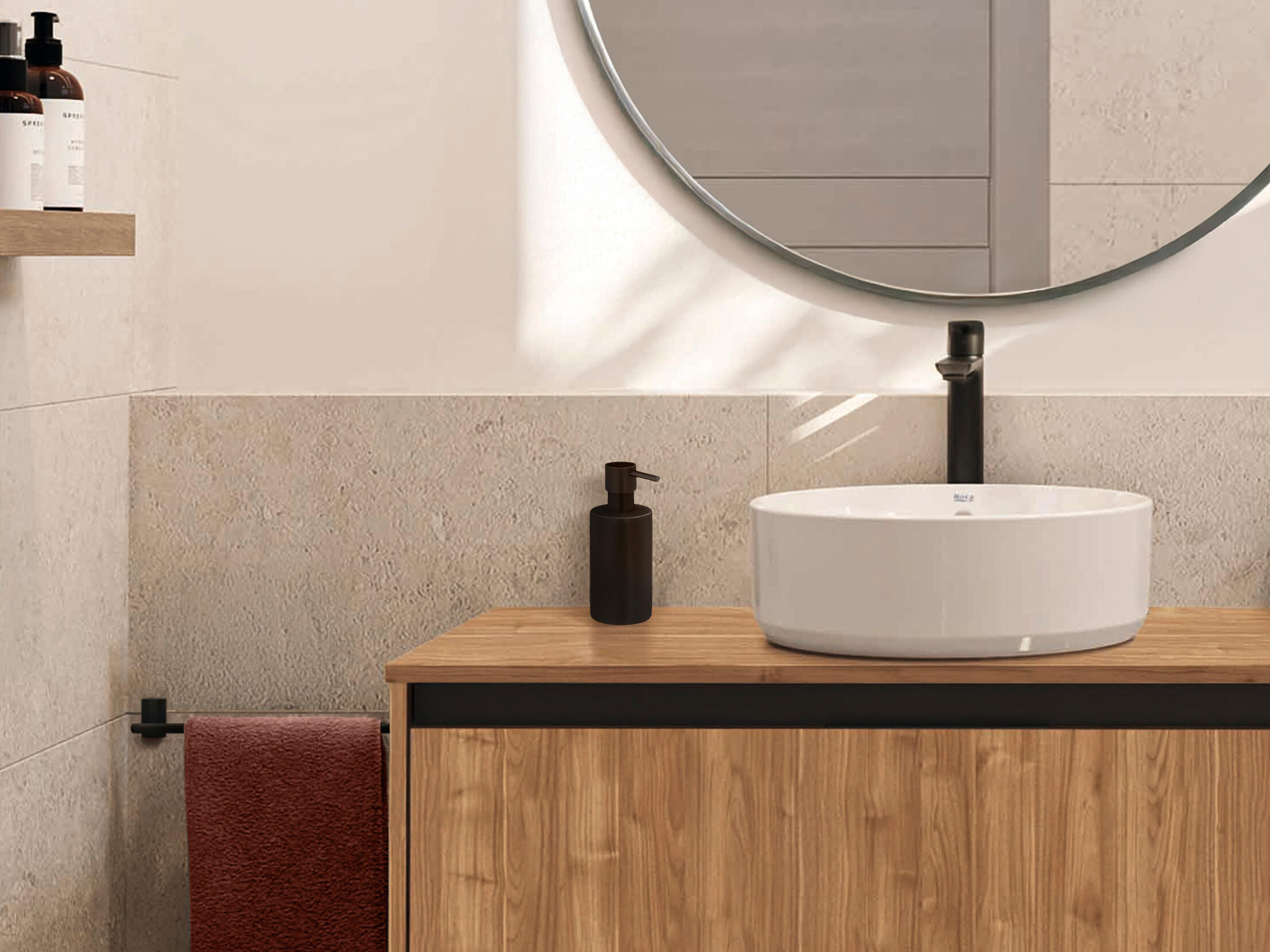 Móvel com tampo ROCA ALPINE 80CM 2 GAVETAS NOGUEIRA - 3