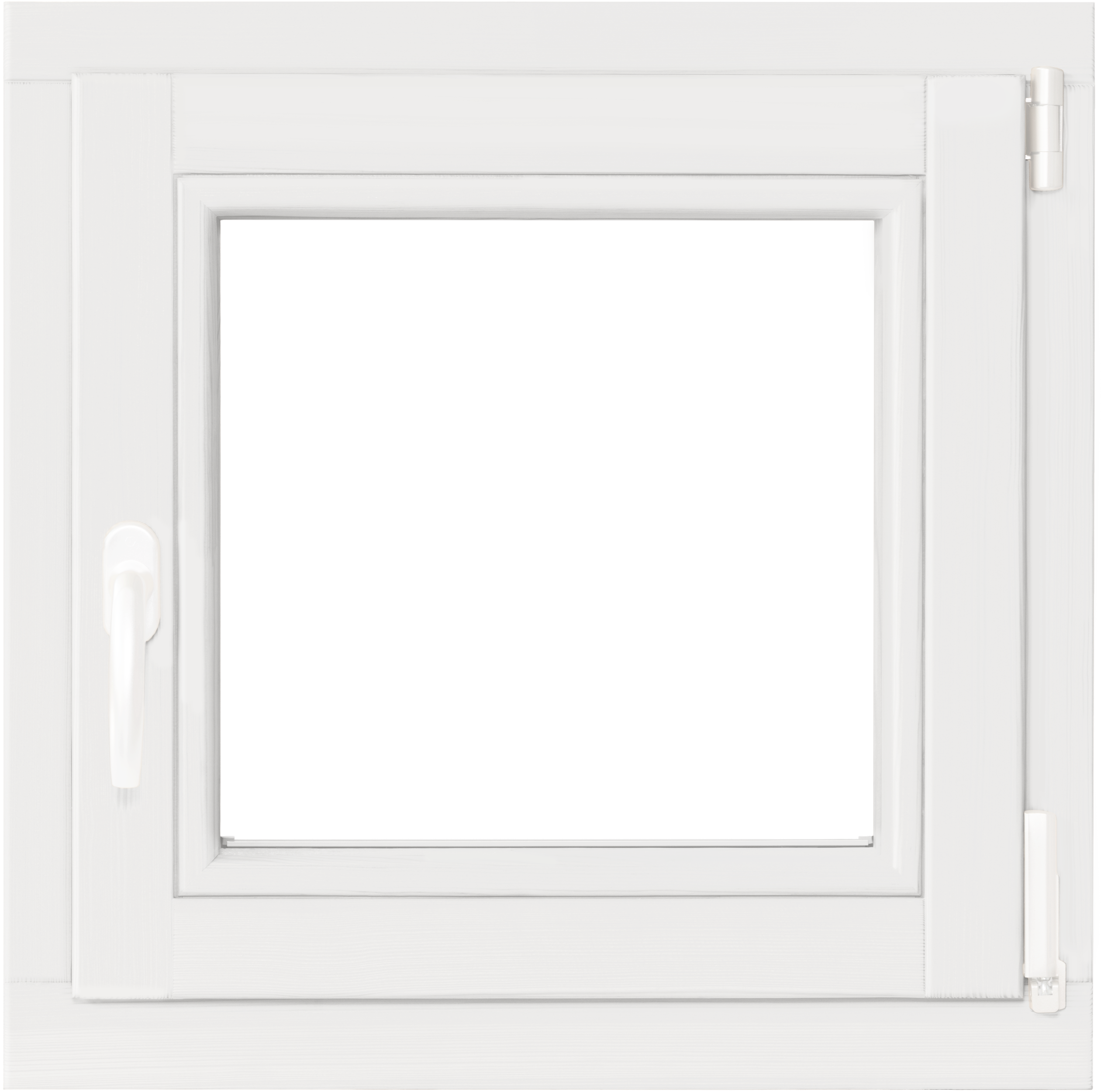 Okno drewniane 3-szybowe fasadowe białe 90 O1 565x535 mm rozwierno-uchylne prawe