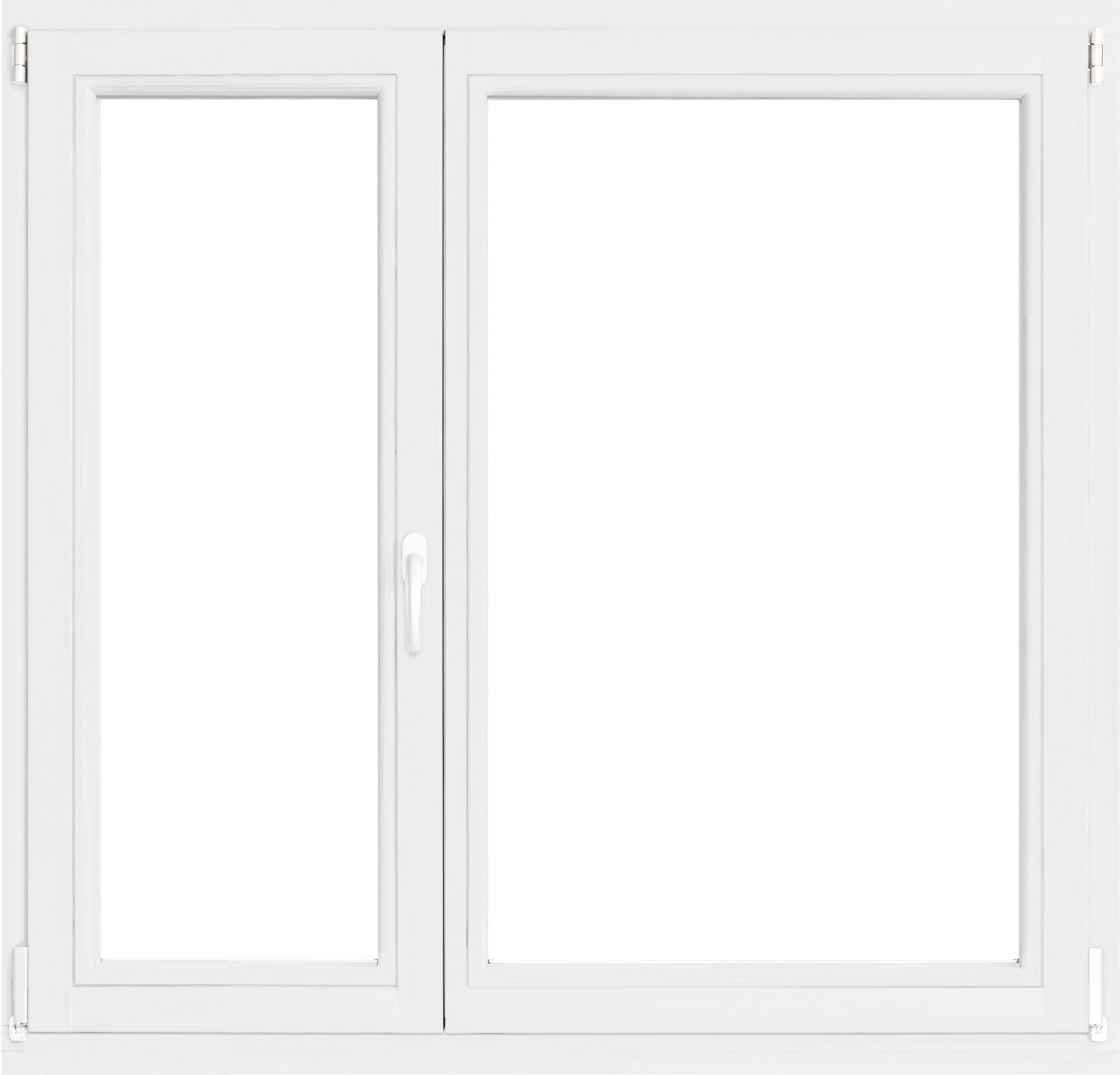 Okno drewniane 2-szybowe fasadowe białe O35 1465x1435 mm rozwierno-uchylne lewe