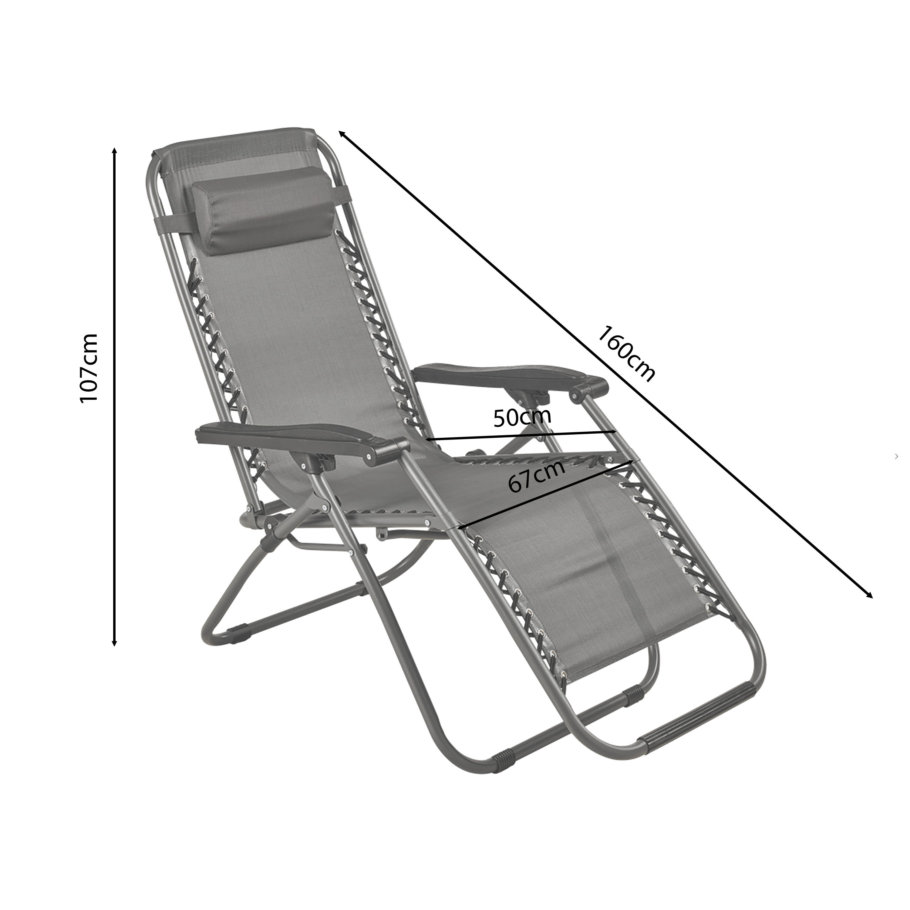 Leżak ogrodowy Zero Gravity antracytowy Eurohit Garden - 4