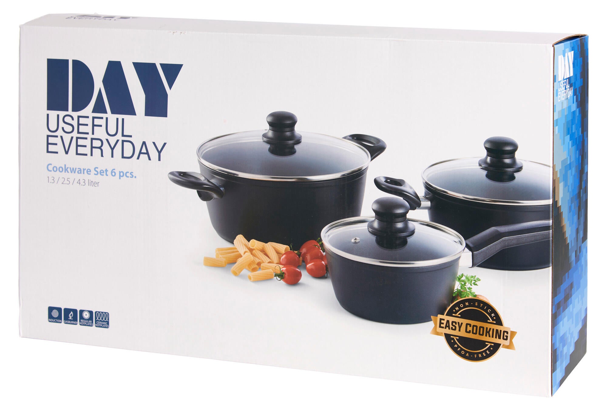 Bateria de cocina 3 piezas con tapa de cristal - 6