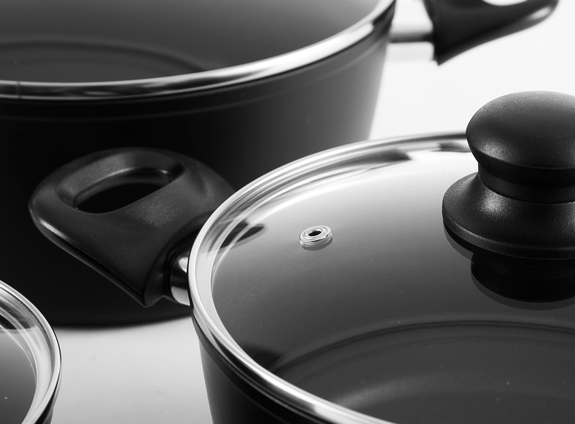 Bateria de cocina 3 piezas con tapa de cristal - 5