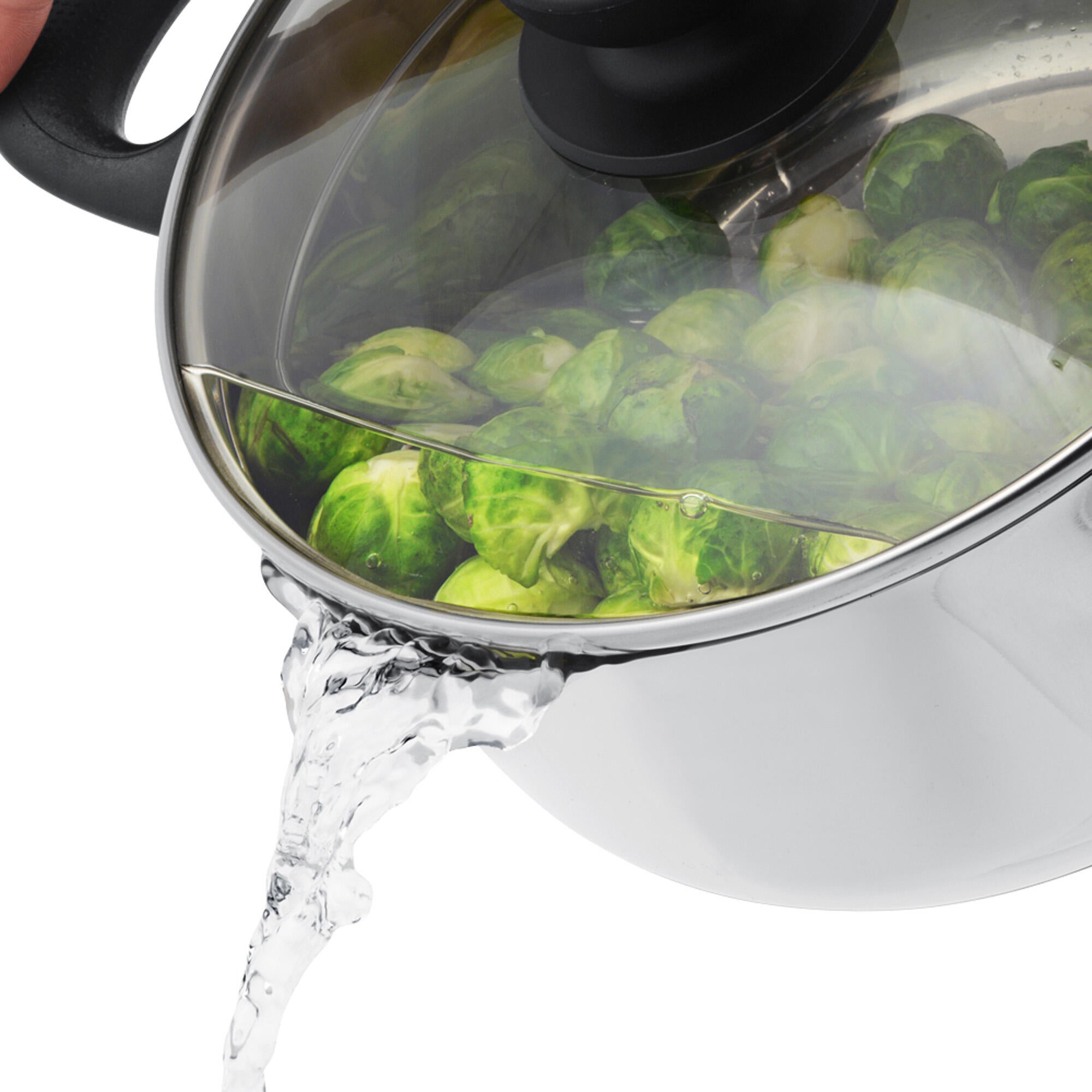 Bateria de cocina 3 piezas acero inoxidable con tapa de cristal - 9