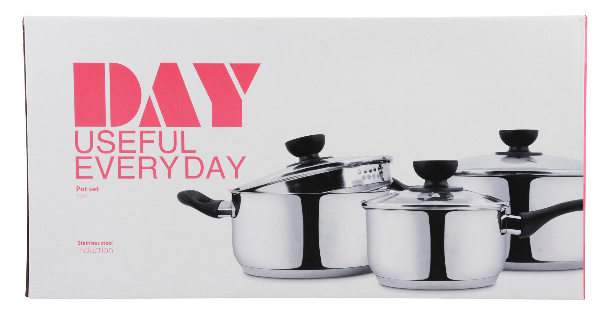 Bateria de cocina 3 piezas acero inoxidable con tapa de cristal - 11