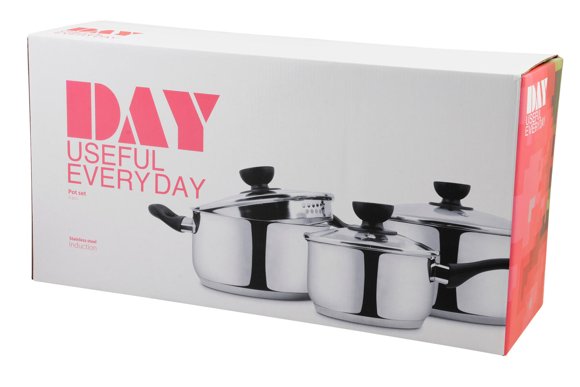 Bateria de cocina 3 piezas acero inoxidable con tapa de cristal - 10