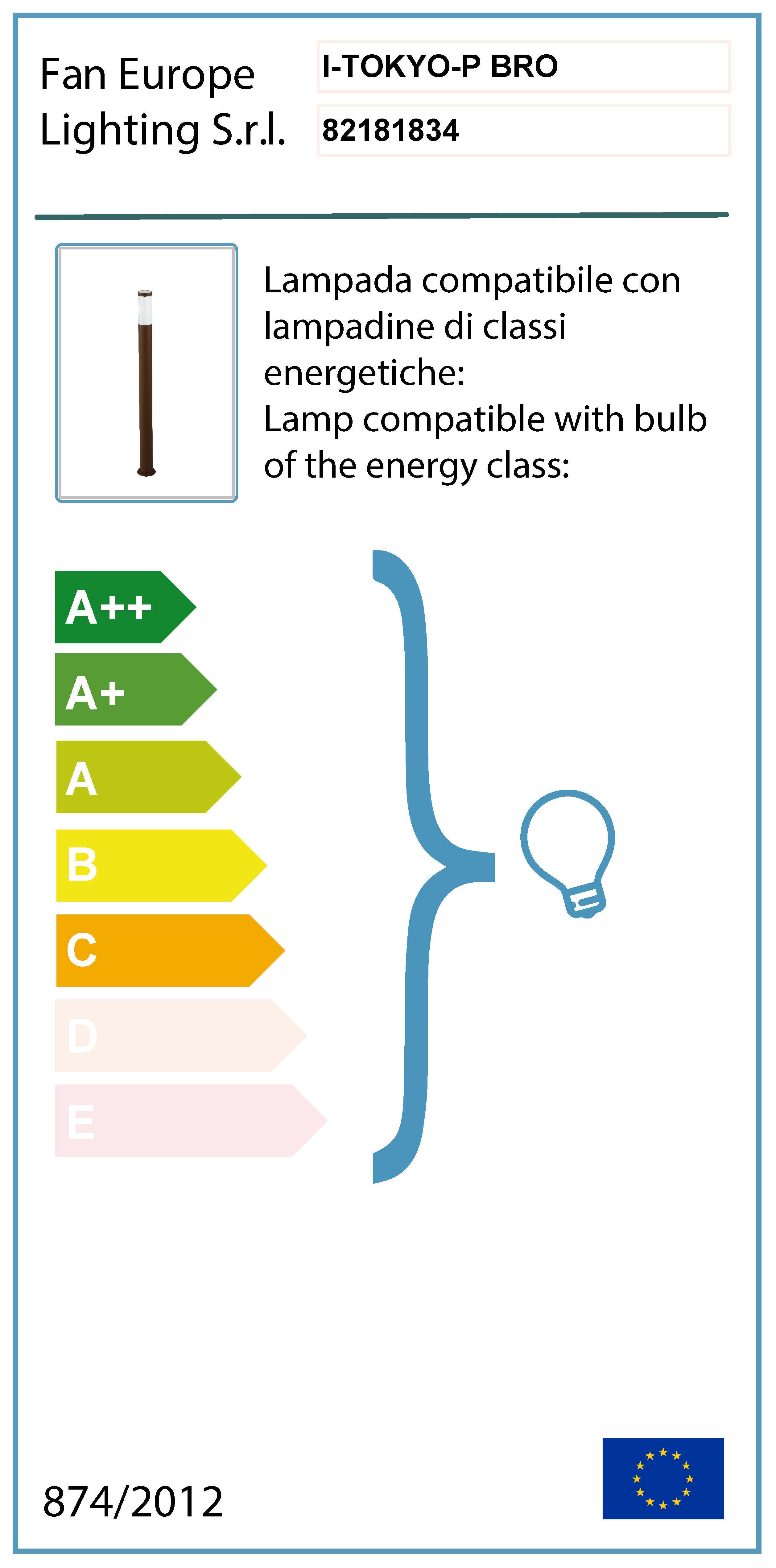 Lampione da giardino, Tokyo H 110 cm, bronzo, IP44 INTEC - 4