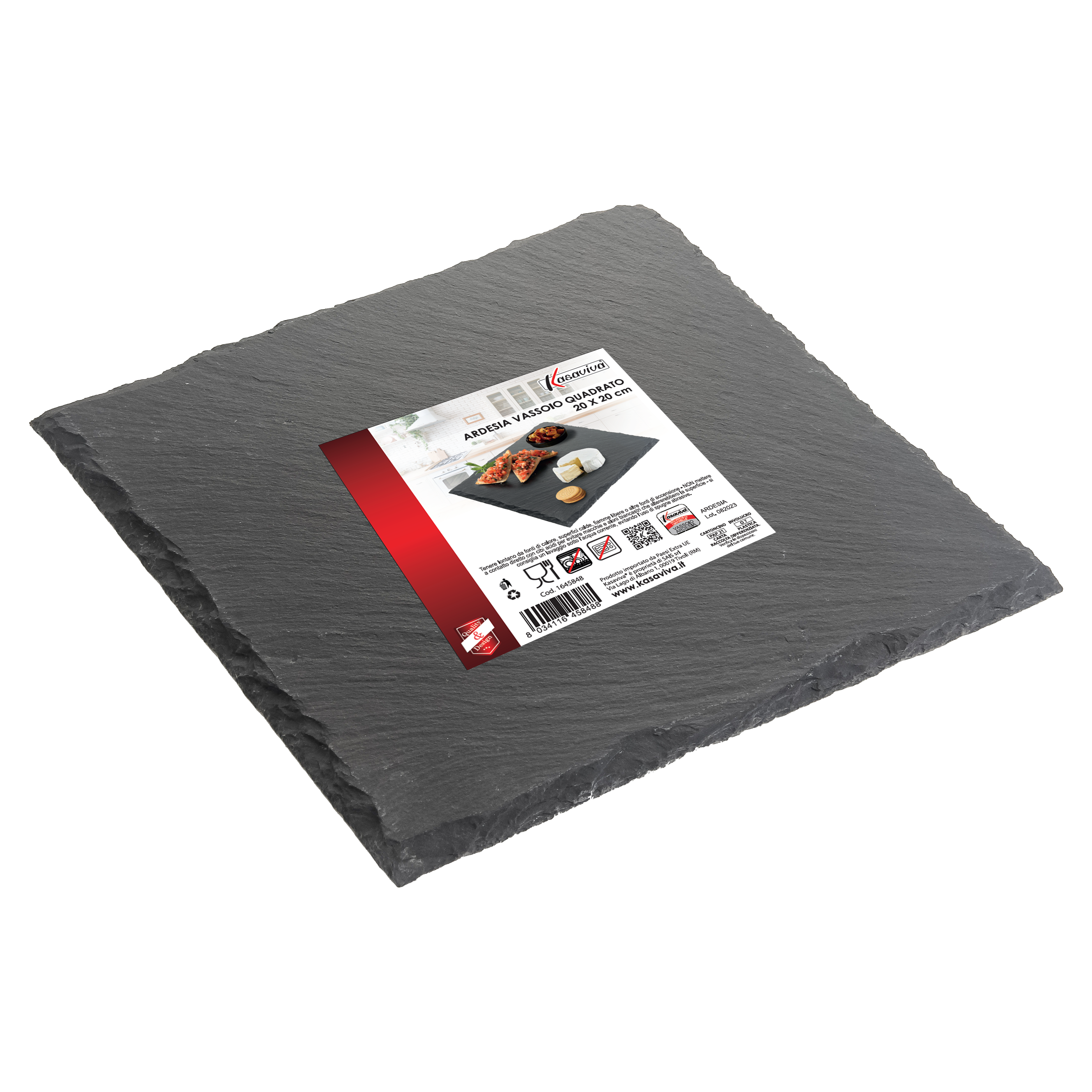 Tagliere quadrato in ardesia nero 20 x 20 cm - 3