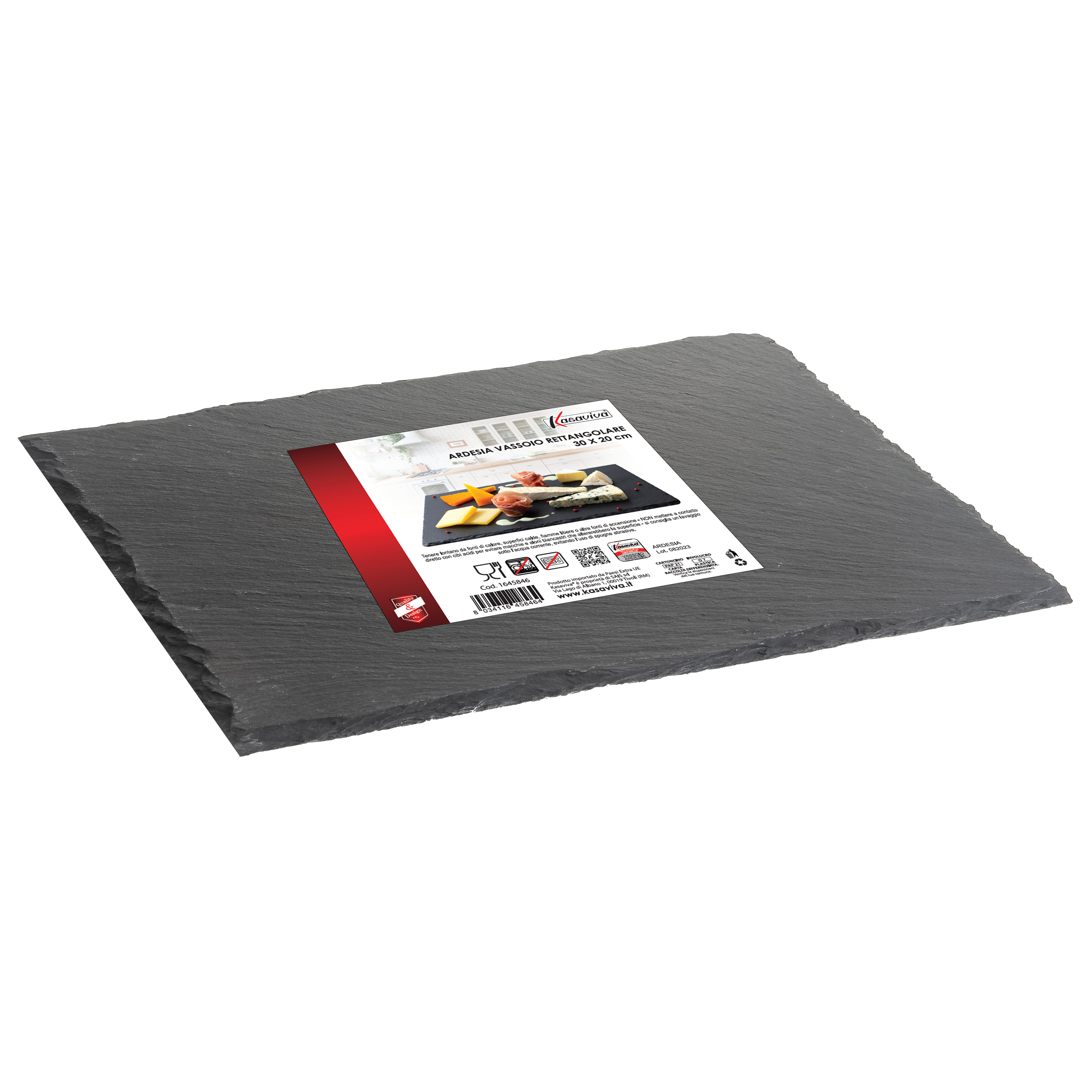 Tagliere rettangolare in ardesia nero 20 x 30 cm - 3