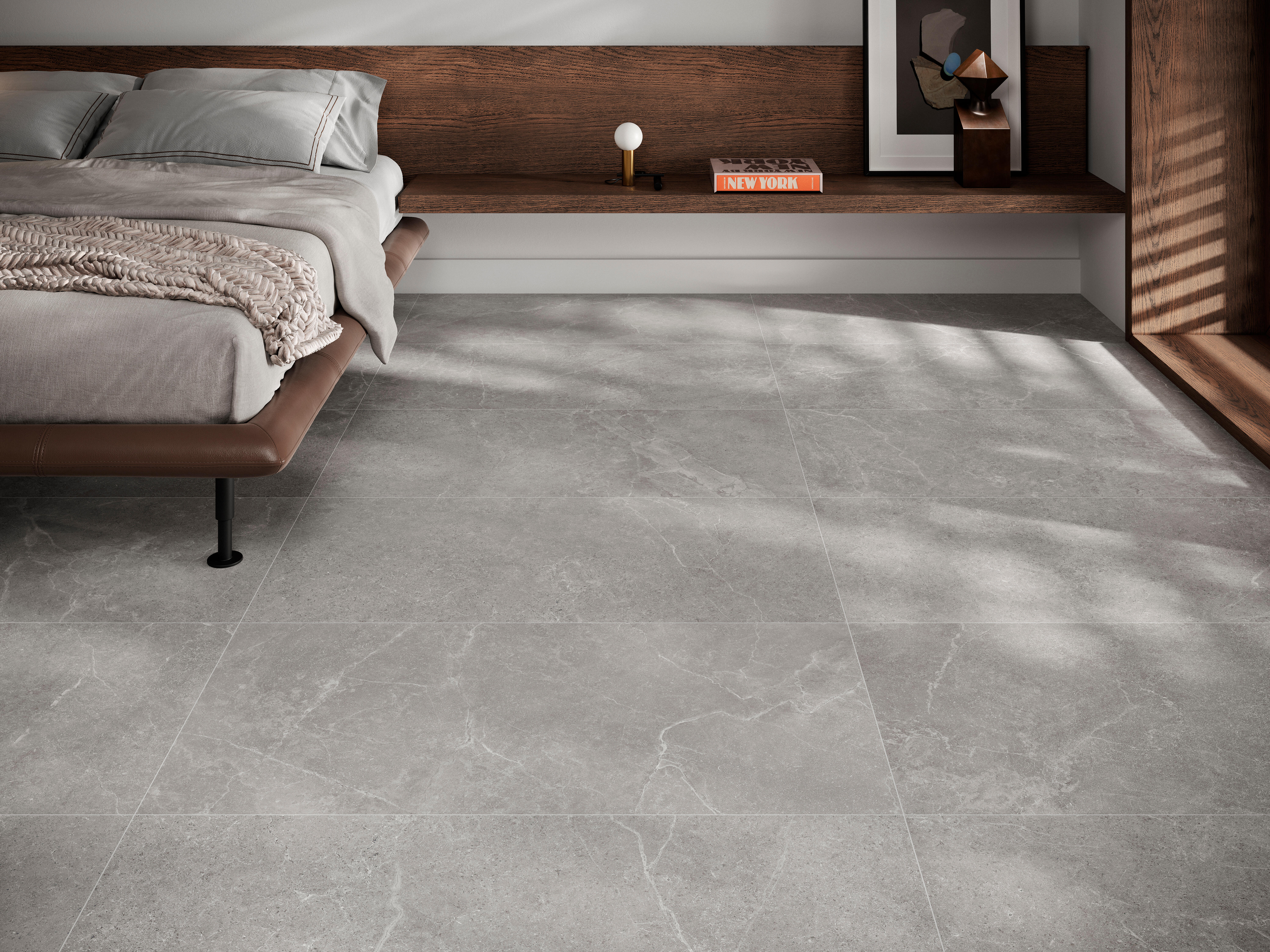 Suelo/Azulejo porcelánico Storm efecto piedra grey 60x120 cm | Leroy Merlin