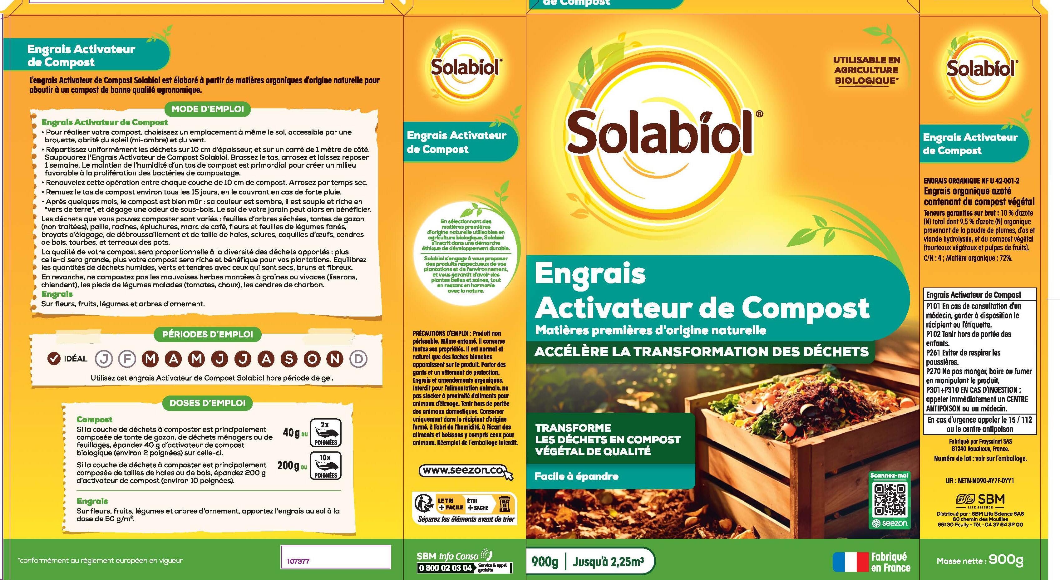 Poudre activateur de compost SOLABIOL 0.9 kg - 5