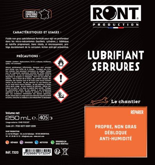 Lubrifiant serrures en aérosol, 300 ml RONT PRODUCTION - 3
