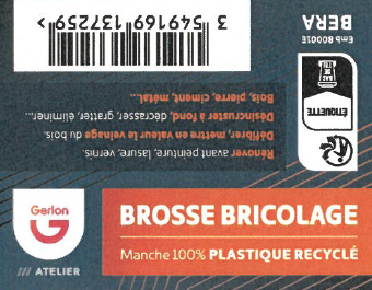 Brosse à main polypropylène GERLON Bricolage, 100% plastique recyclé - 6