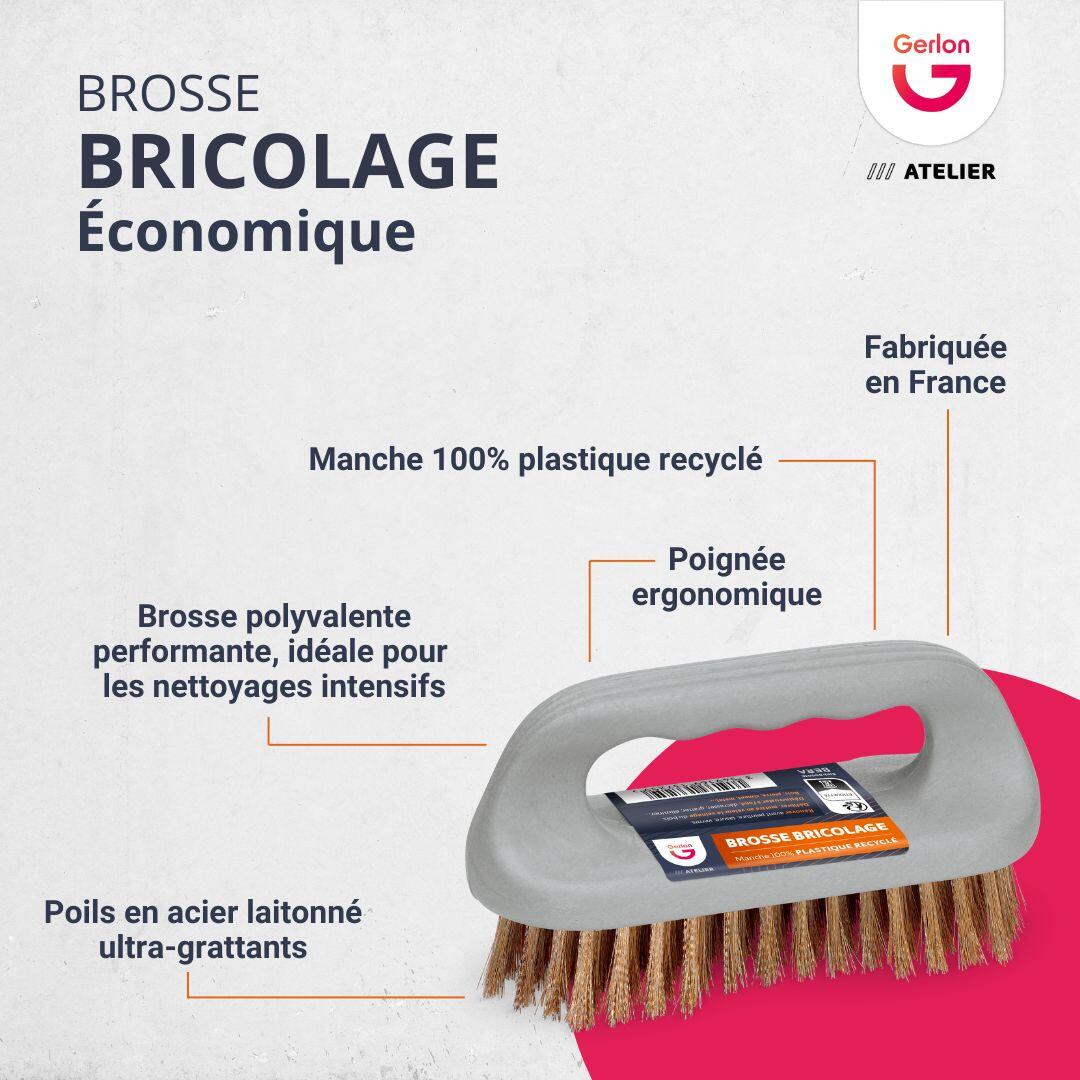 Brosse à main polypropylène GERLON Bricolage, 100% plastique recyclé - 5