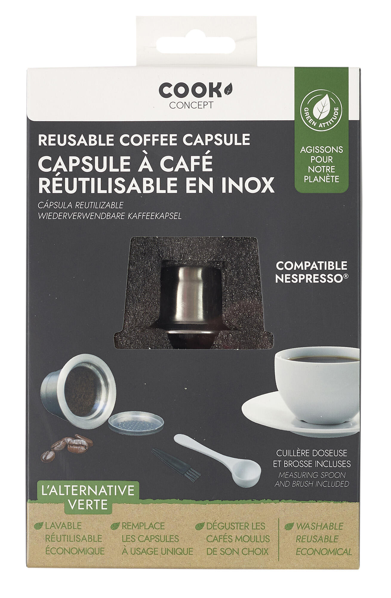 Pack de 2 portacapsulas de café reutilizables acero - 8