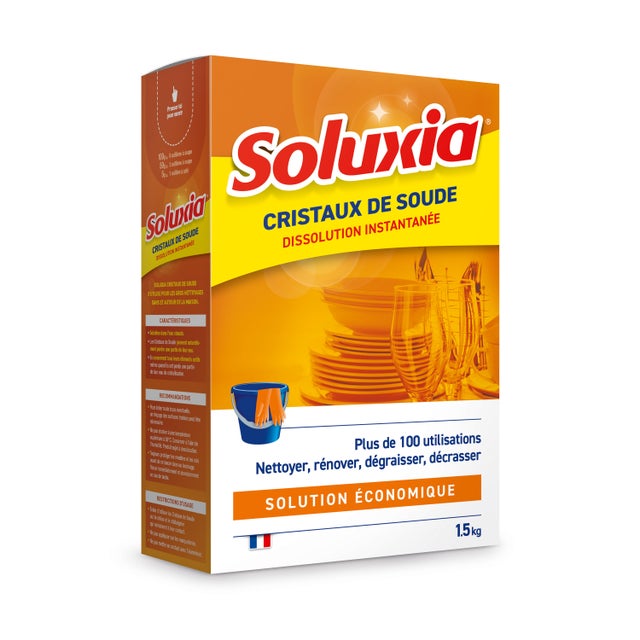 Cristaux de soude SOLUXIA Lessive gros travaux, 1.5Kg