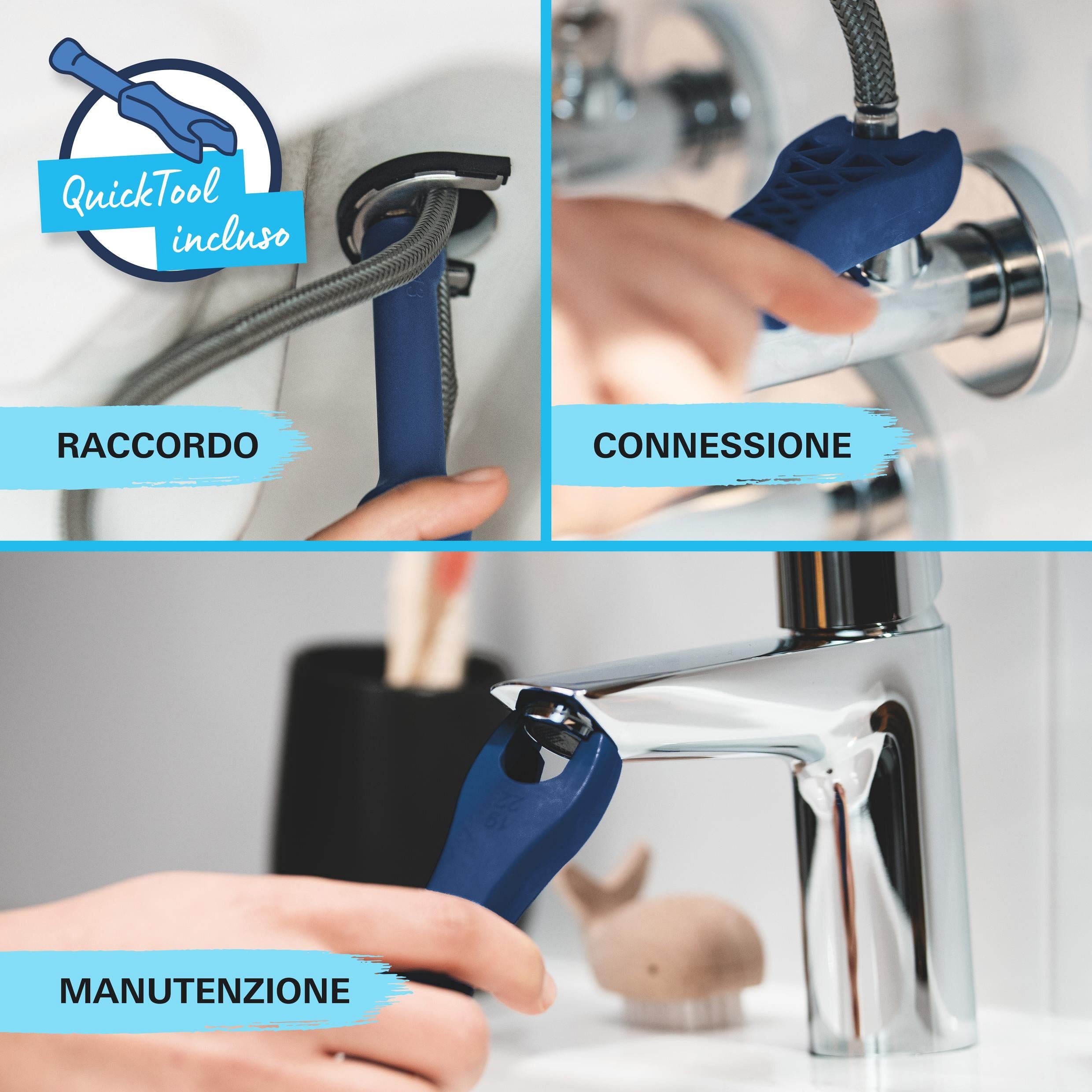 Rubinetto per lavabo a canna media getto aerato Clova Pulse cromato lucido GROHE H 15 cm - 23
