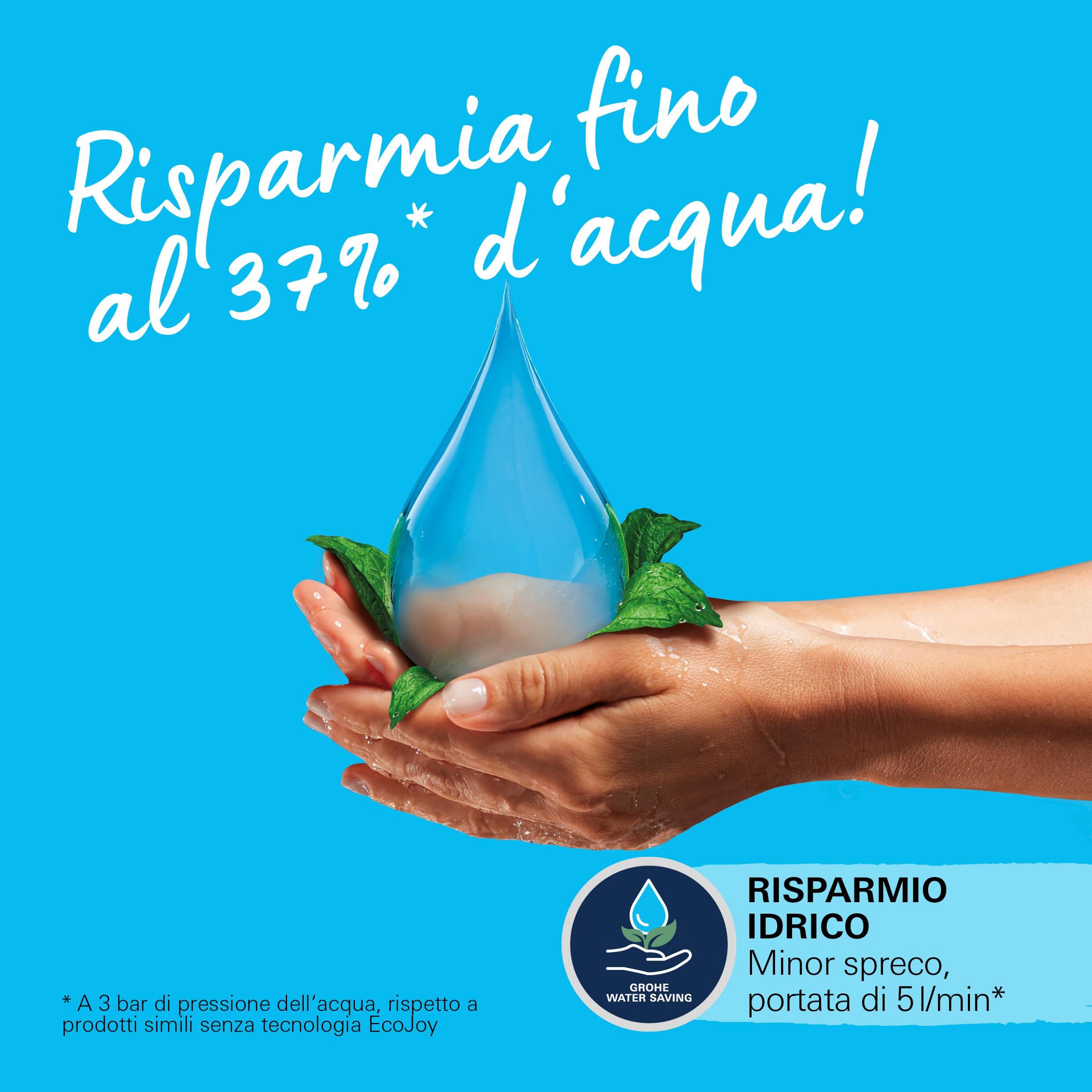 Rubinetto per lavabo a canna media getto aerato Clova Pulse cromato lucido GROHE H 15 cm - 19