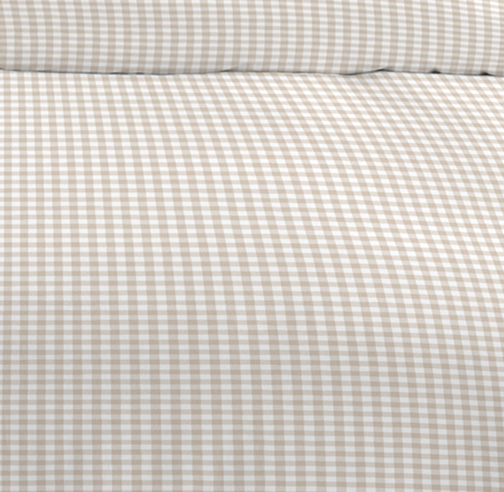 Funda nórdica + 1 funda de almohada Joy algodón percal 180 hilos cuadro vichy beige para cama de 90 cm - 5