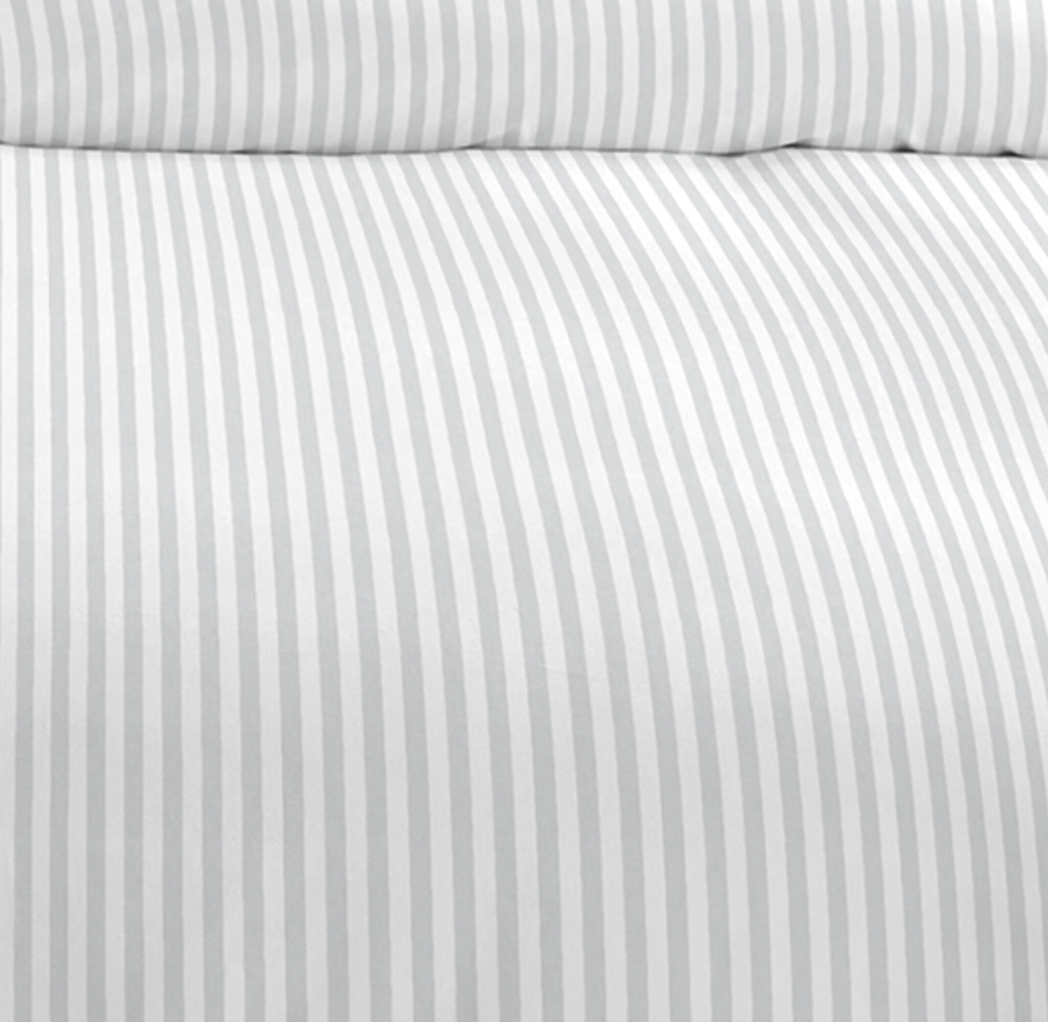 Funda nórdica + 1 funda de almohada Pink algodón percal 180 hilos rayas gris para cama de 90 cm - 5