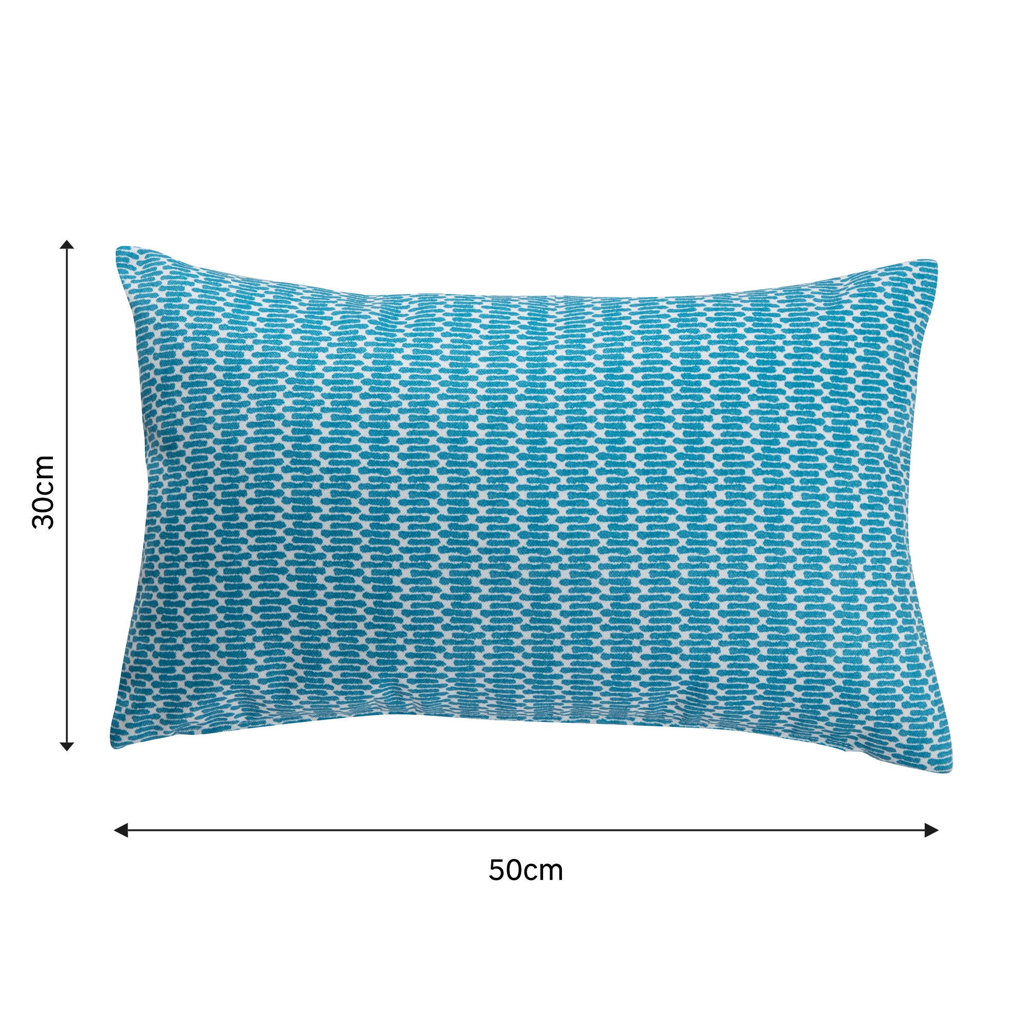 Funda de cojín rectangular Codi algodón poliéster rayas azul con cremallera 50x30cm - 2